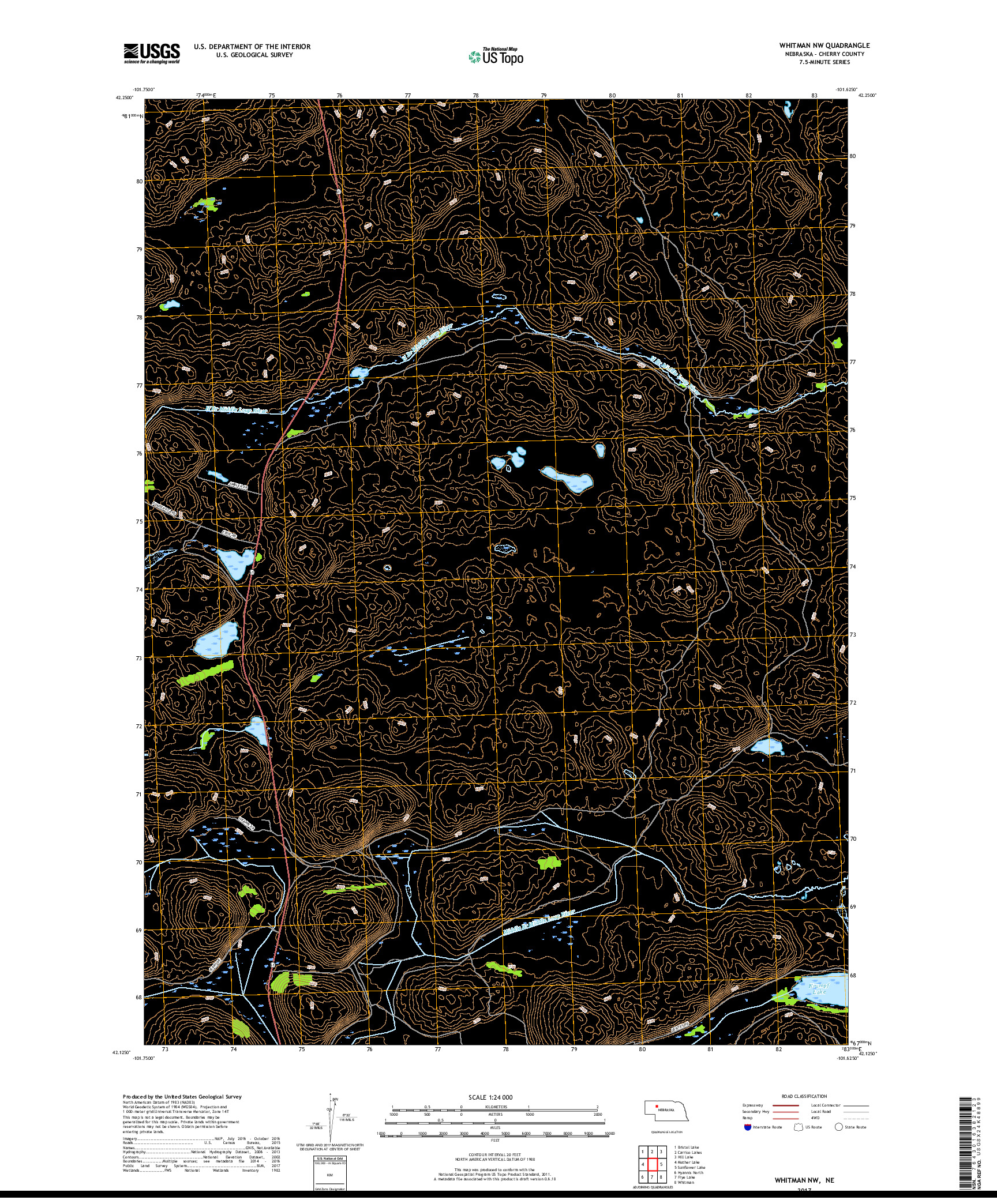 USGS US TOPO 7.5-MINUTE MAP FOR WHITMAN NW, NE 2017