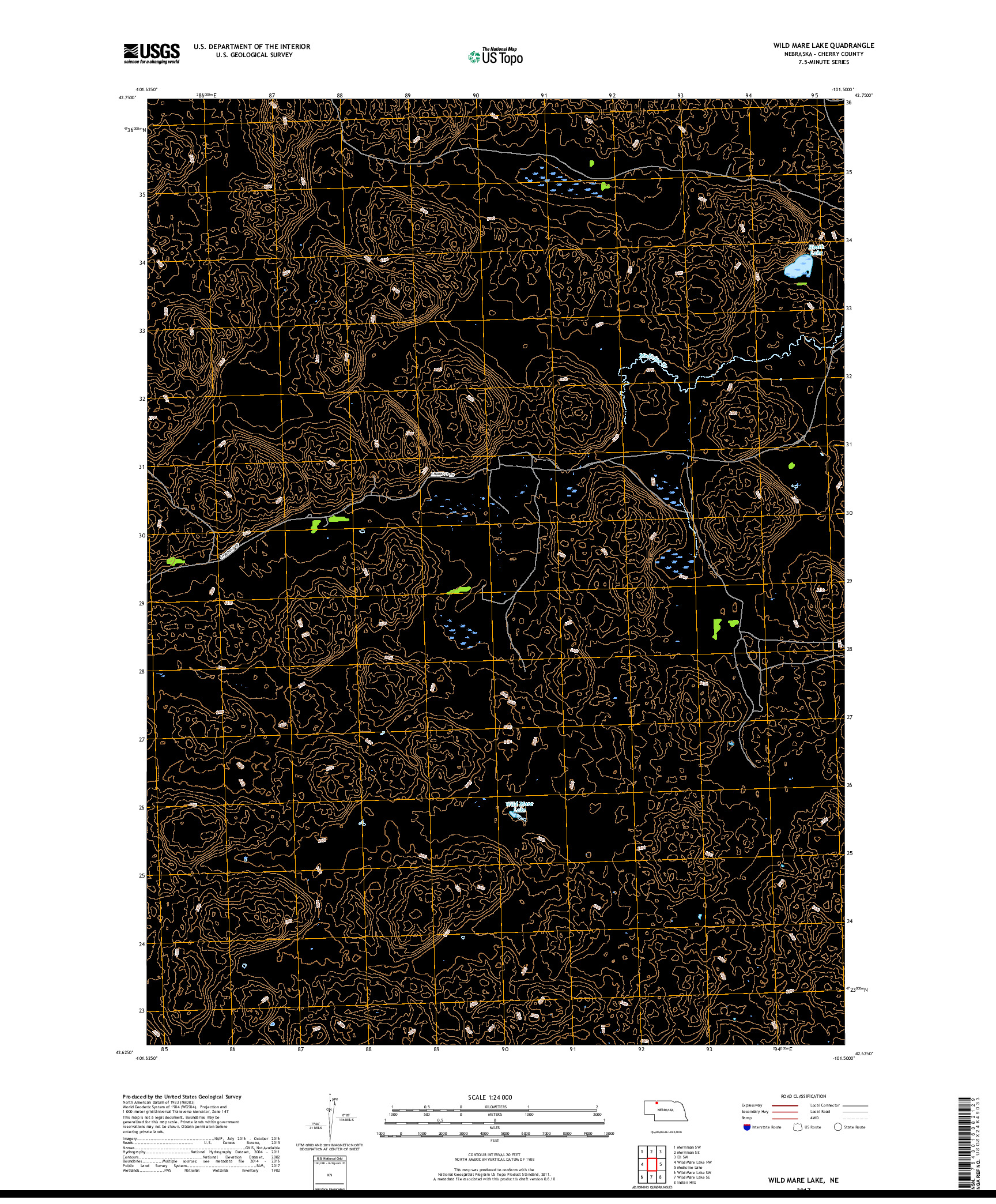 USGS US TOPO 7.5-MINUTE MAP FOR WILD MARE LAKE, NE 2017