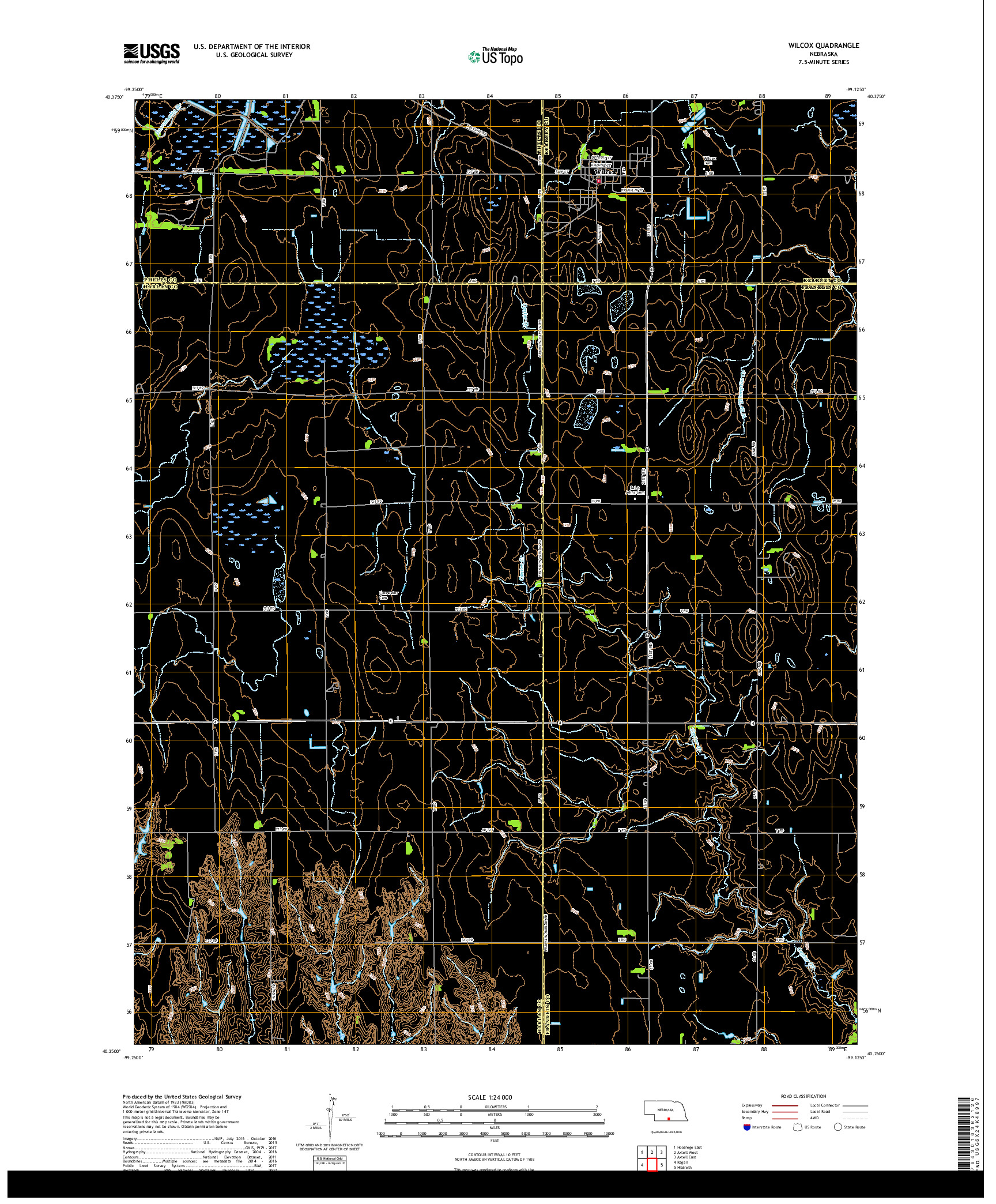 USGS US TOPO 7.5-MINUTE MAP FOR WILCOX, NE 2017