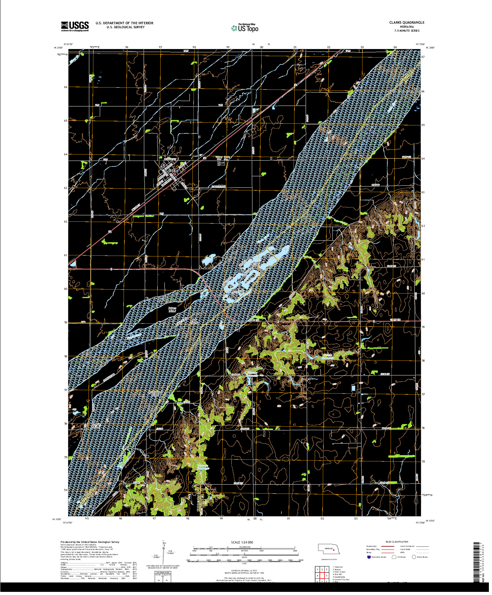 USGS US TOPO 7.5-MINUTE MAP FOR CLARKS, NE 2017