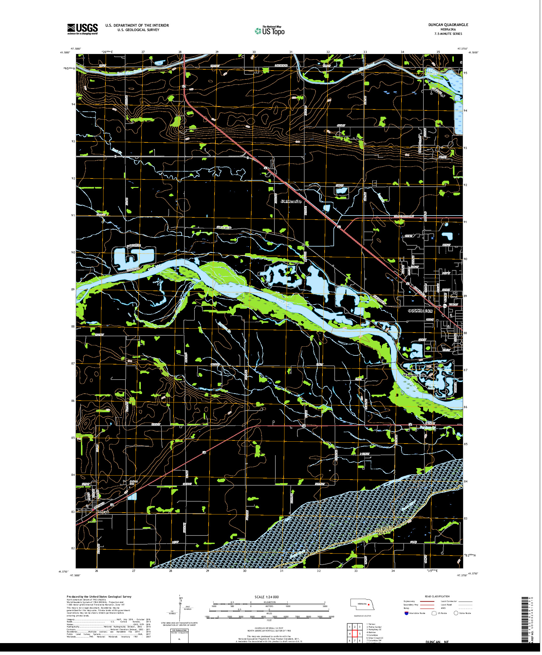 USGS US TOPO 7.5-MINUTE MAP FOR DUNCAN, NE 2017