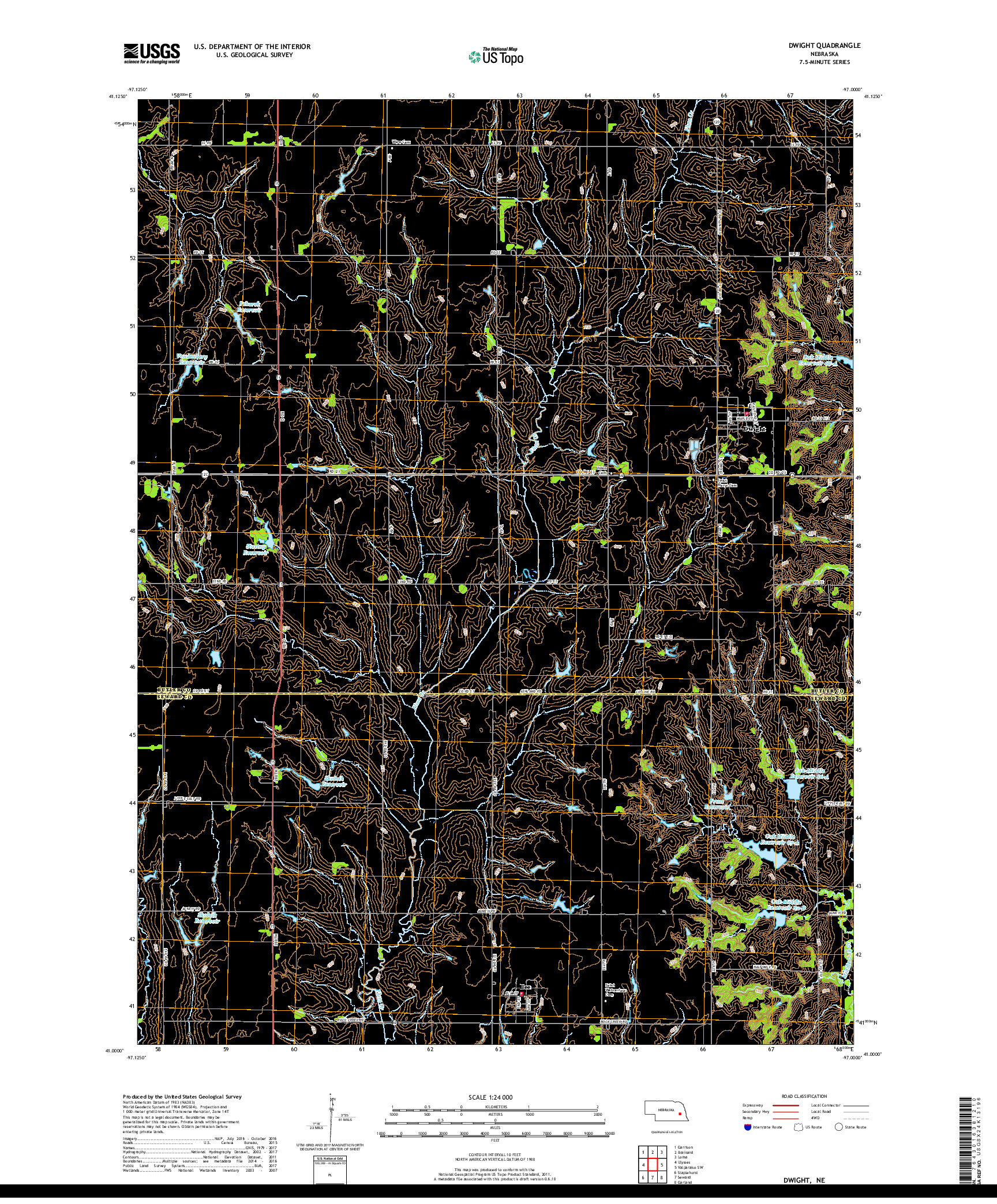 USGS US TOPO 7.5-MINUTE MAP FOR DWIGHT, NE 2017