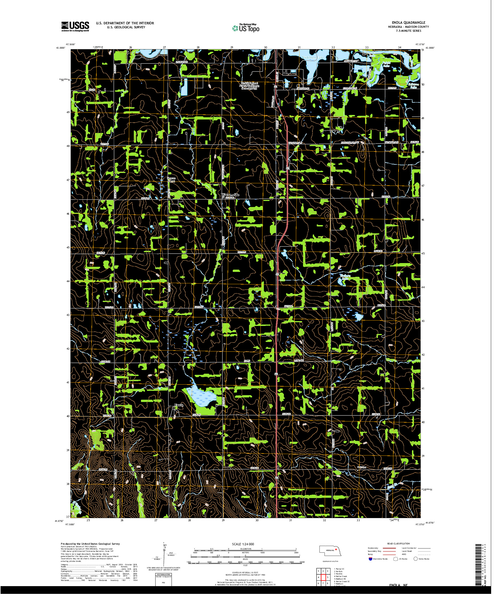 USGS US TOPO 7.5-MINUTE MAP FOR ENOLA, NE 2017