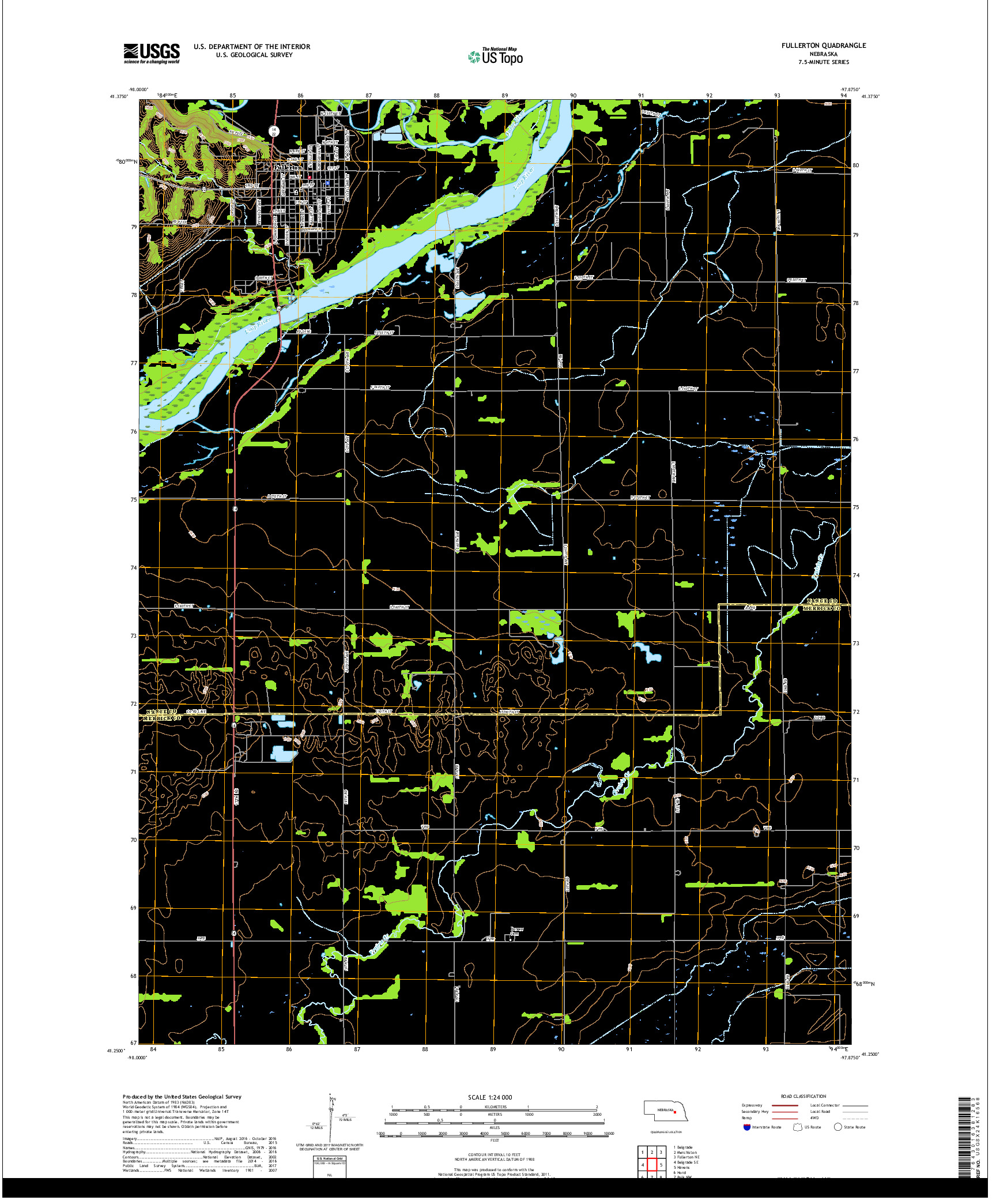 USGS US TOPO 7.5-MINUTE MAP FOR FULLERTON, NE 2017