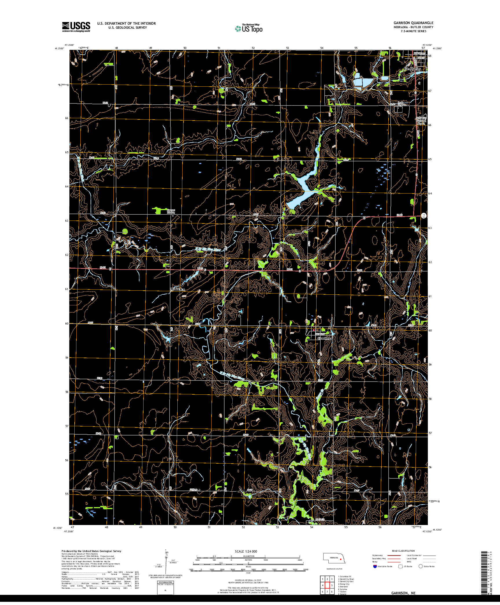 USGS US TOPO 7.5-MINUTE MAP FOR GARRISON, NE 2017