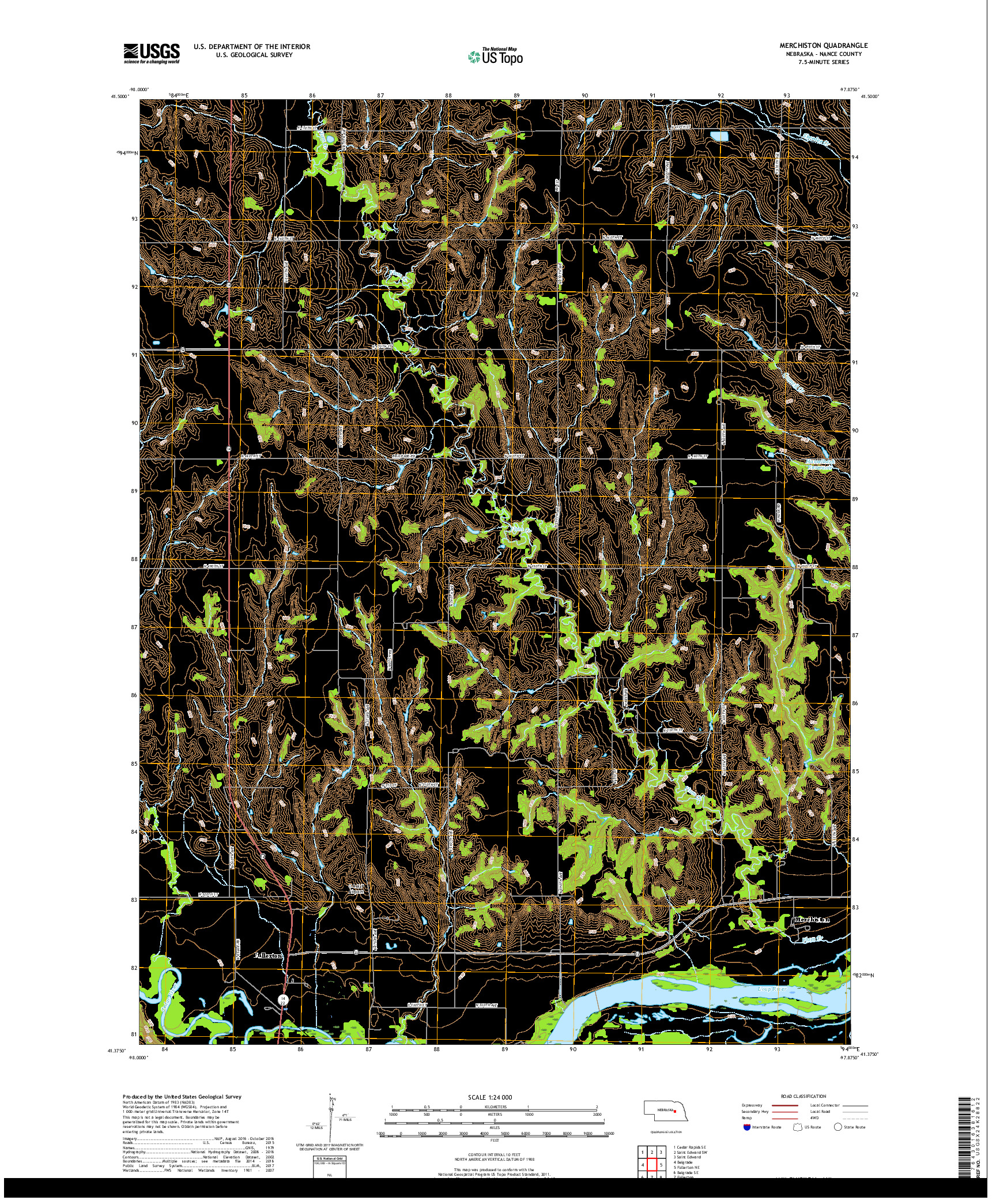 USGS US TOPO 7.5-MINUTE MAP FOR MERCHISTON, NE 2017