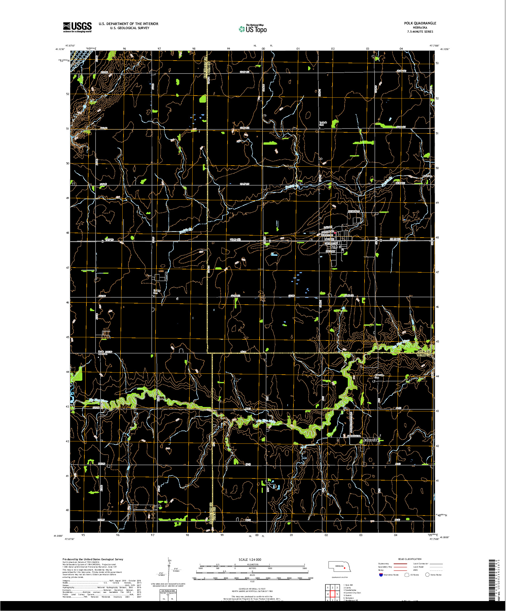 USGS US TOPO 7.5-MINUTE MAP FOR POLK, NE 2017