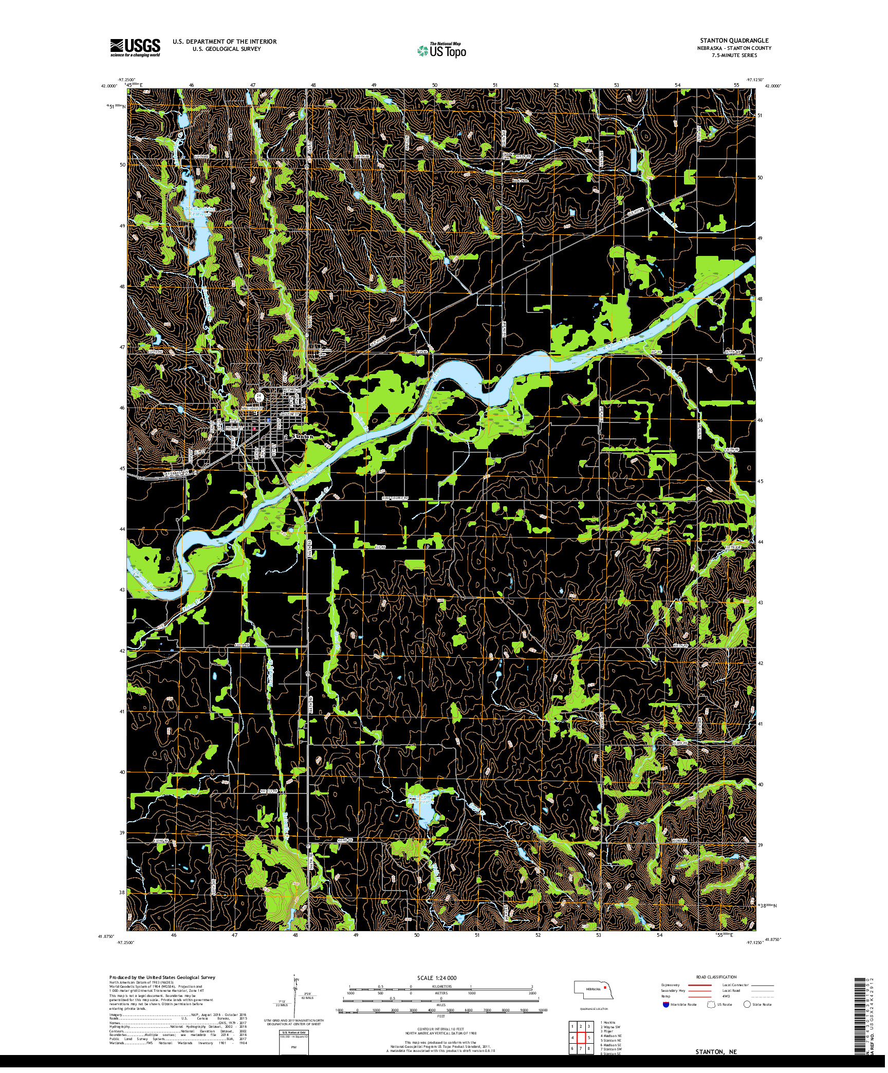 USGS US TOPO 7.5-MINUTE MAP FOR STANTON, NE 2017