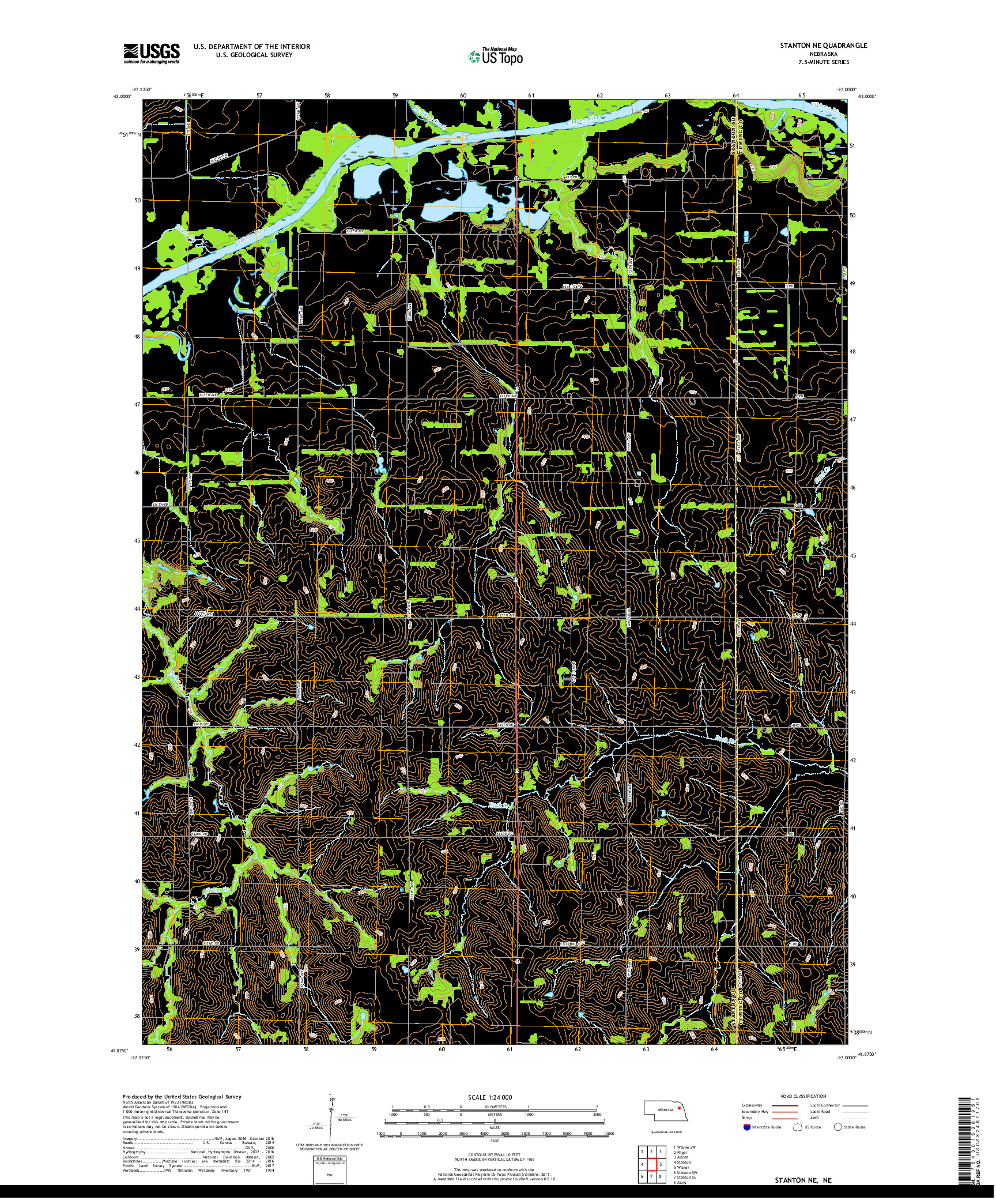 USGS US TOPO 7.5-MINUTE MAP FOR STANTON NE, NE 2017