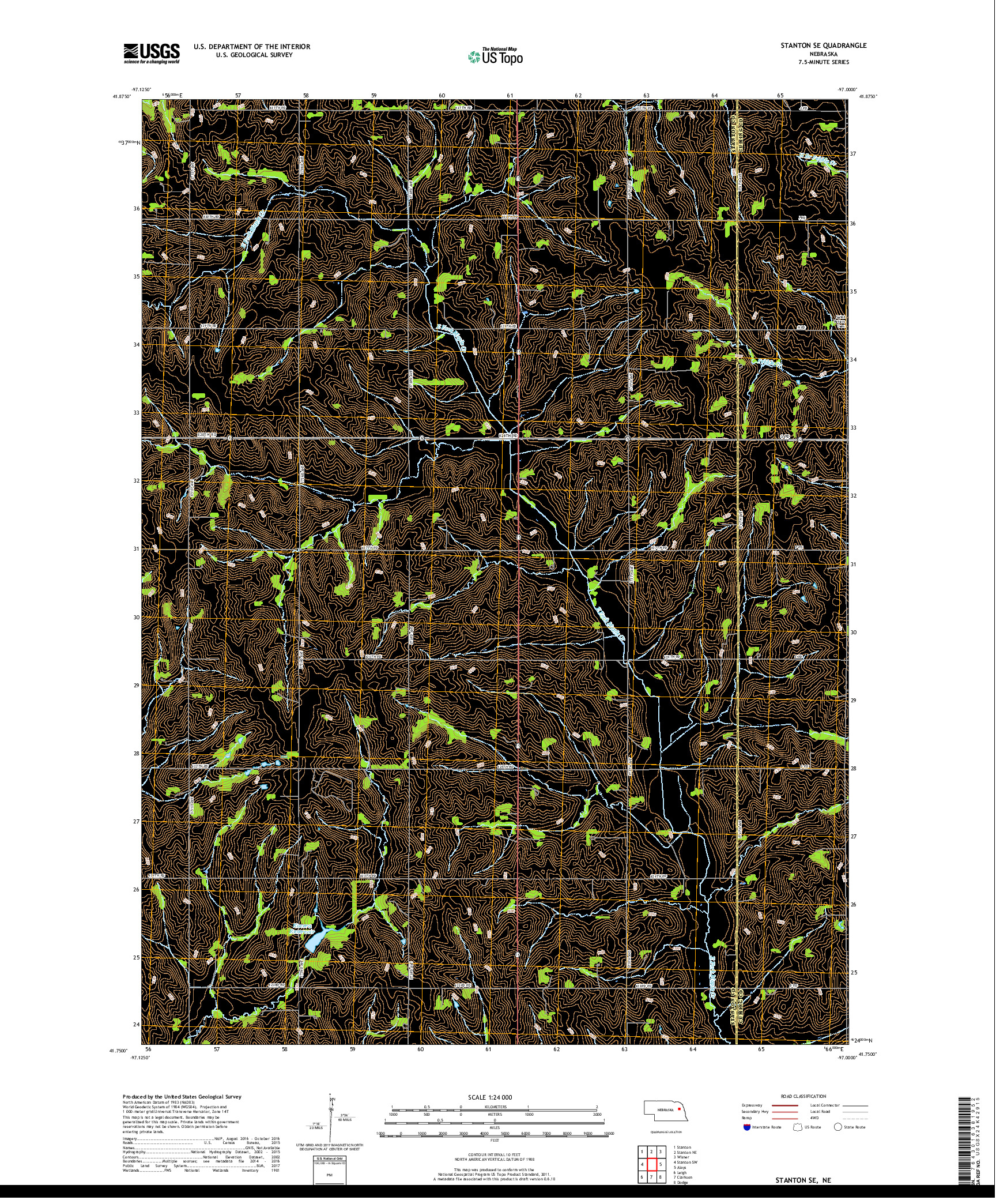 USGS US TOPO 7.5-MINUTE MAP FOR STANTON SE, NE 2017