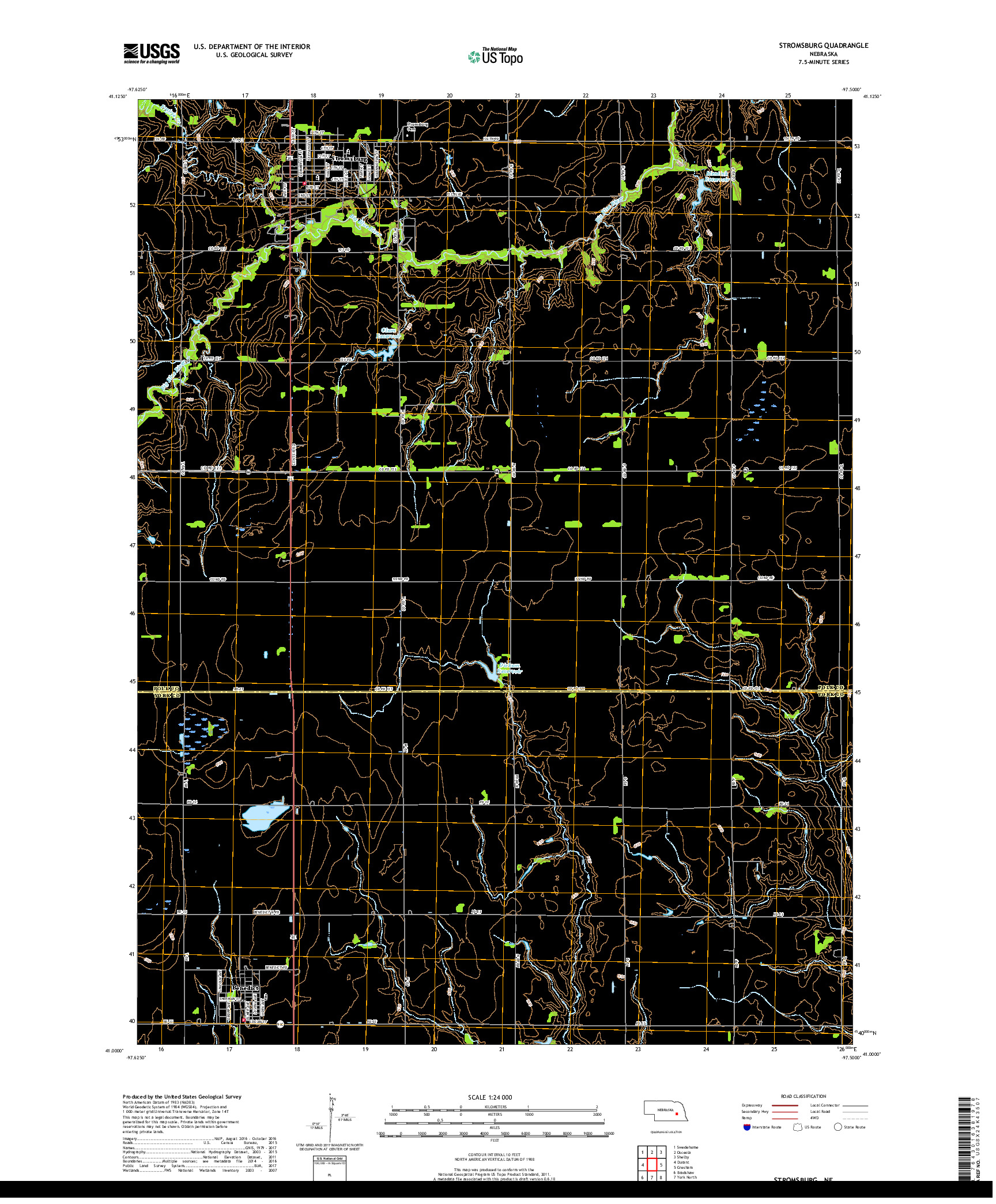 USGS US TOPO 7.5-MINUTE MAP FOR STROMSBURG, NE 2017