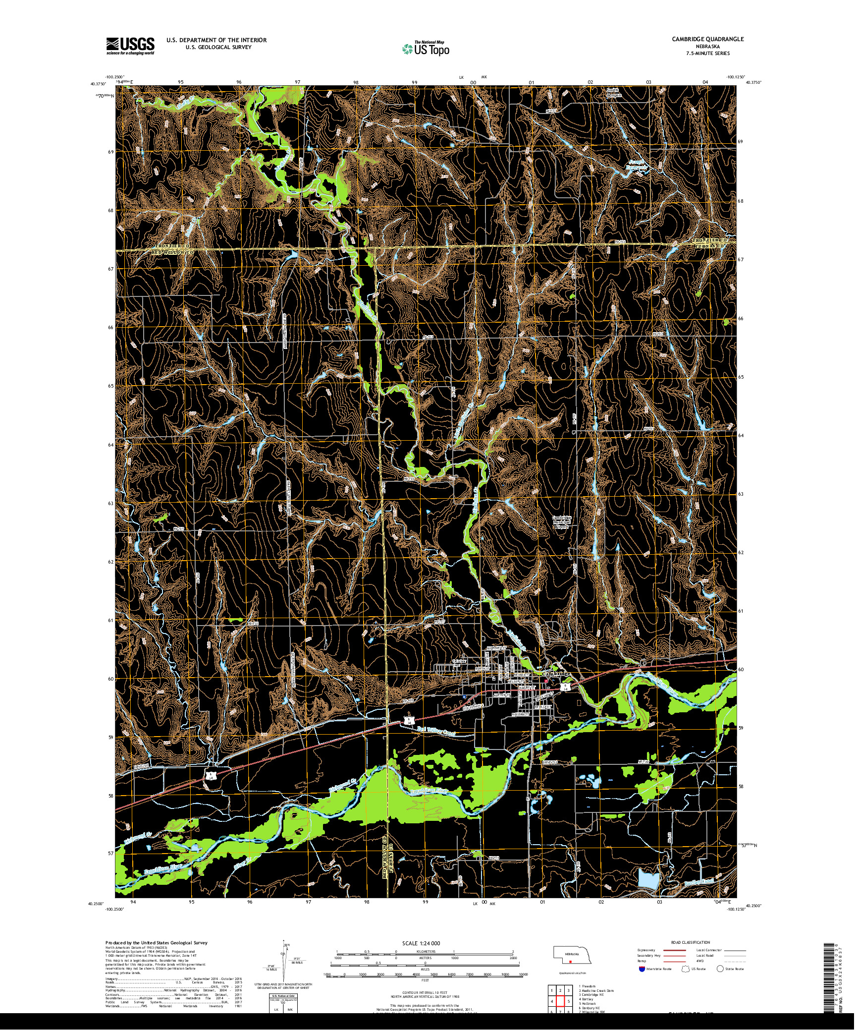USGS US TOPO 7.5-MINUTE MAP FOR CAMBRIDGE, NE 2017