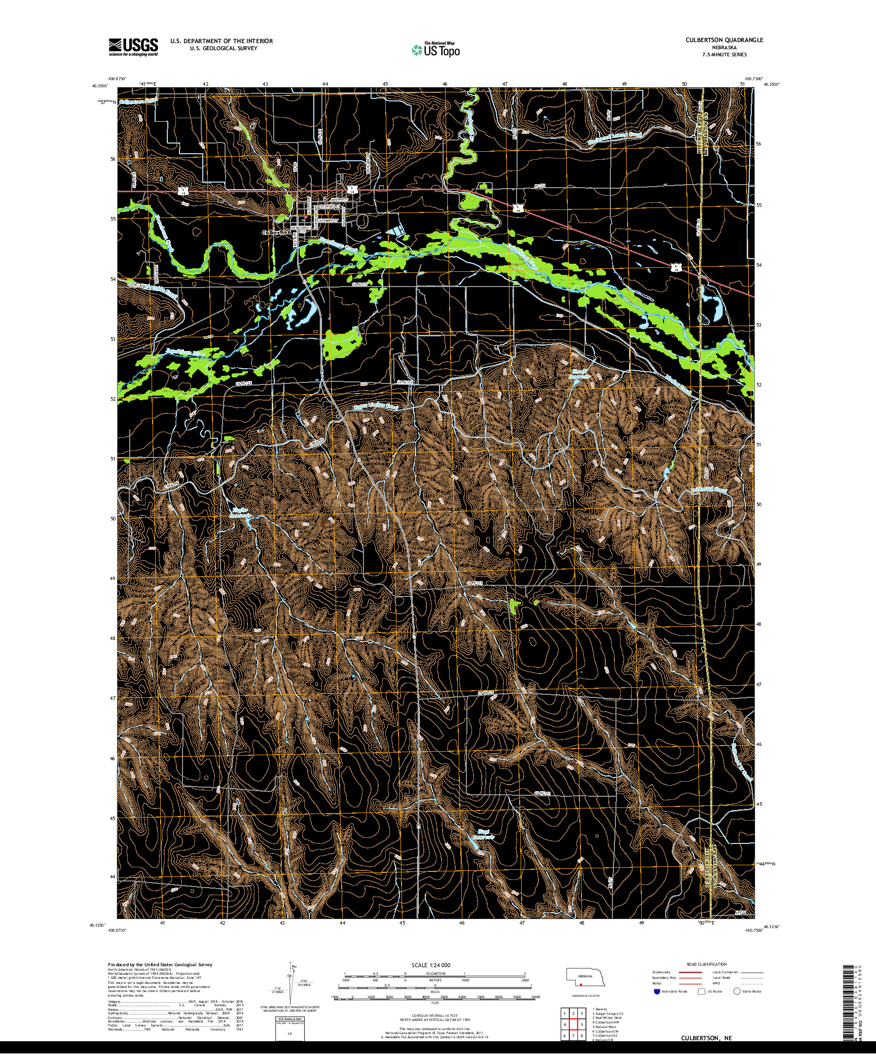 USGS US TOPO 7.5-MINUTE MAP FOR CULBERTSON, NE 2017