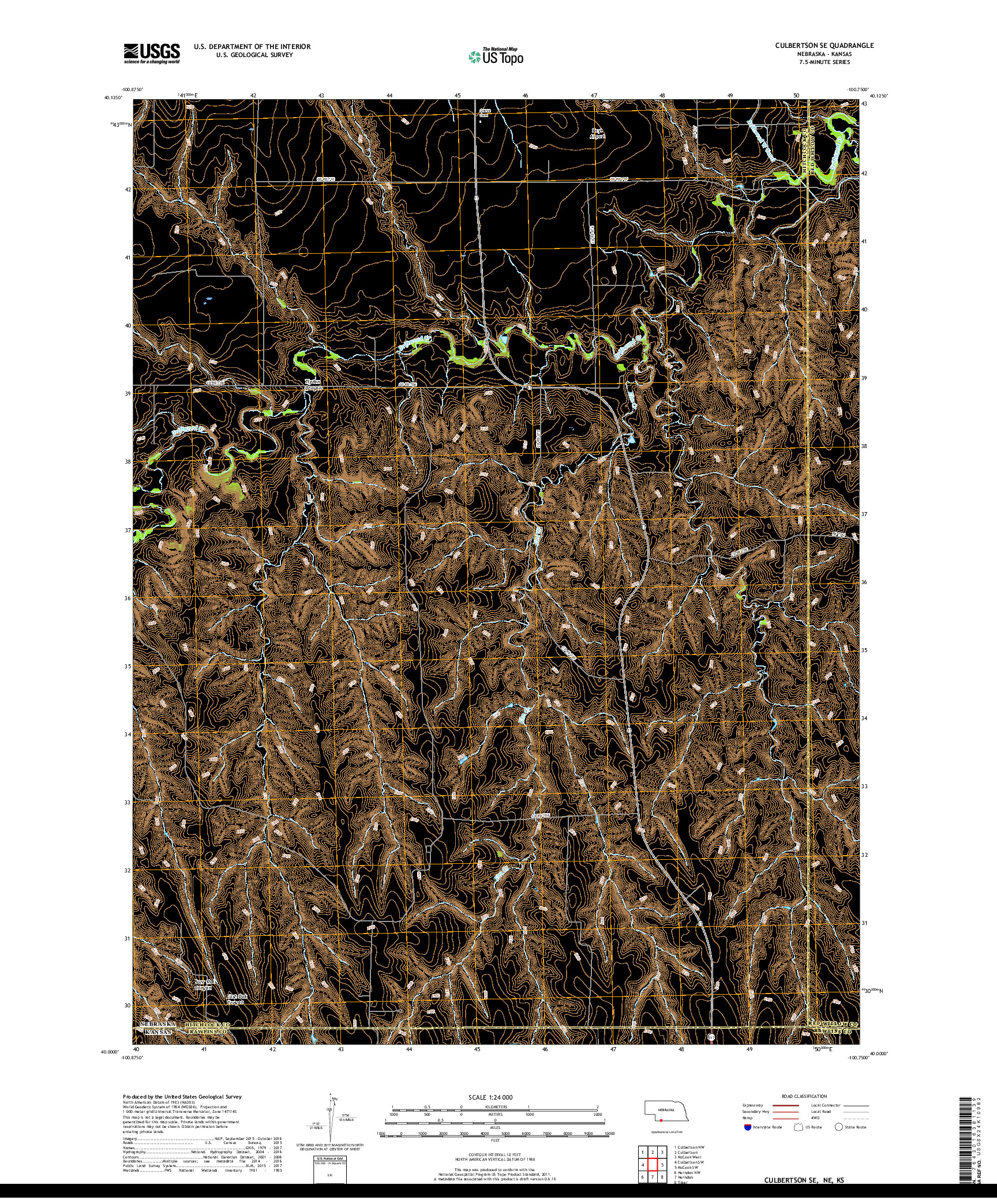 USGS US TOPO 7.5-MINUTE MAP FOR CULBERTSON SE, NE,KS 2017