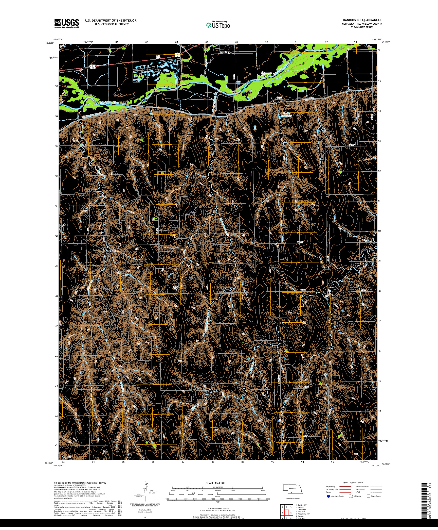 USGS US TOPO 7.5-MINUTE MAP FOR DANBURY NE, NE 2017