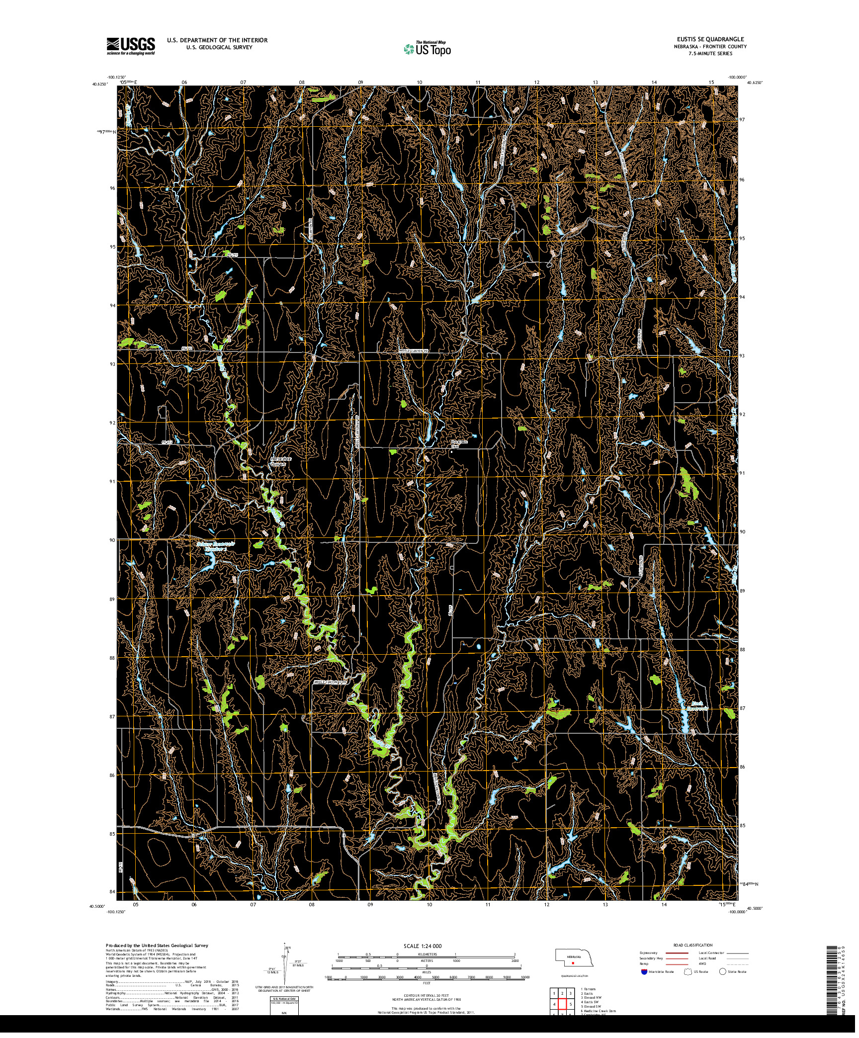 USGS US TOPO 7.5-MINUTE MAP FOR EUSTIS SE, NE 2017