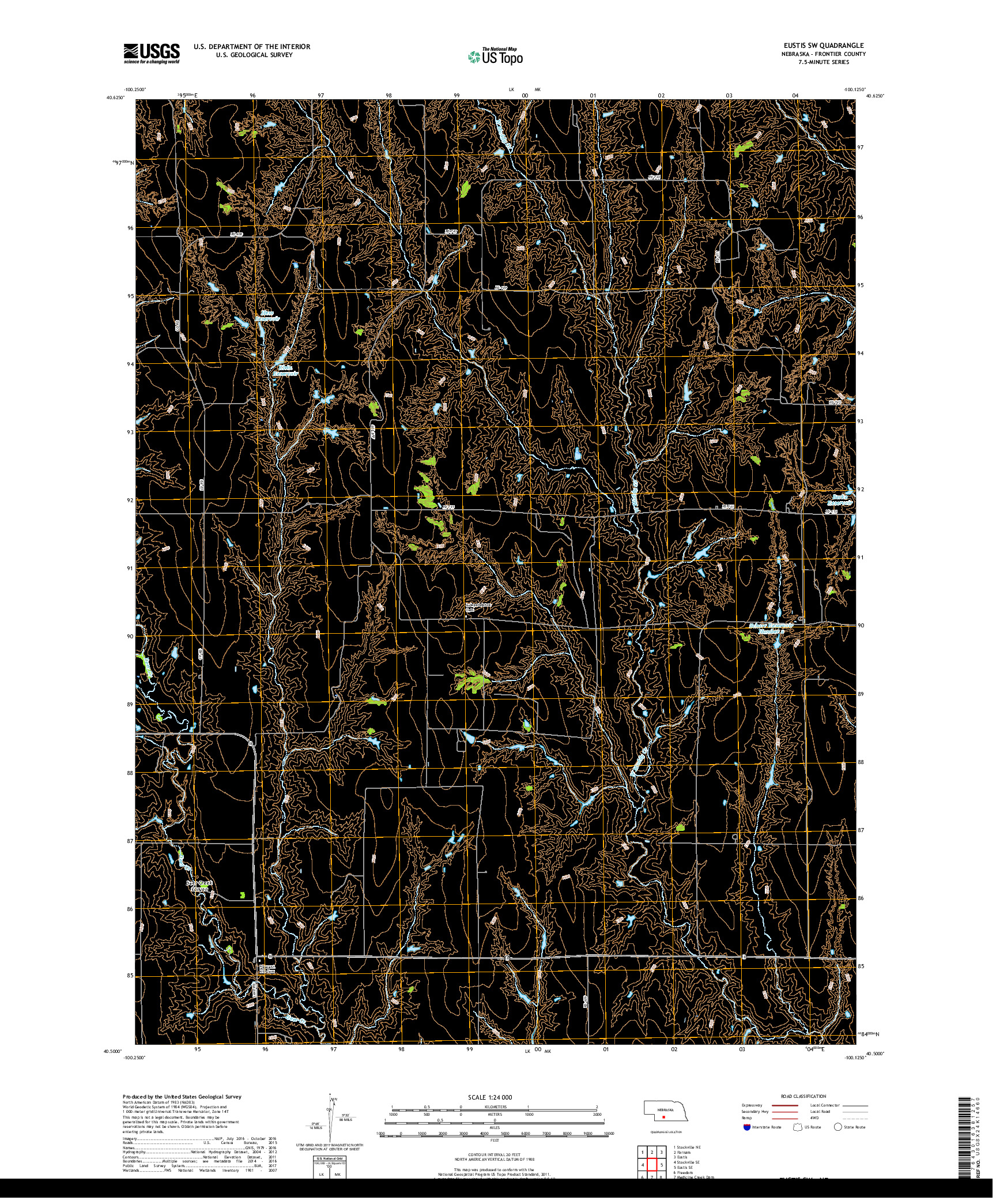 USGS US TOPO 7.5-MINUTE MAP FOR EUSTIS SW, NE 2017