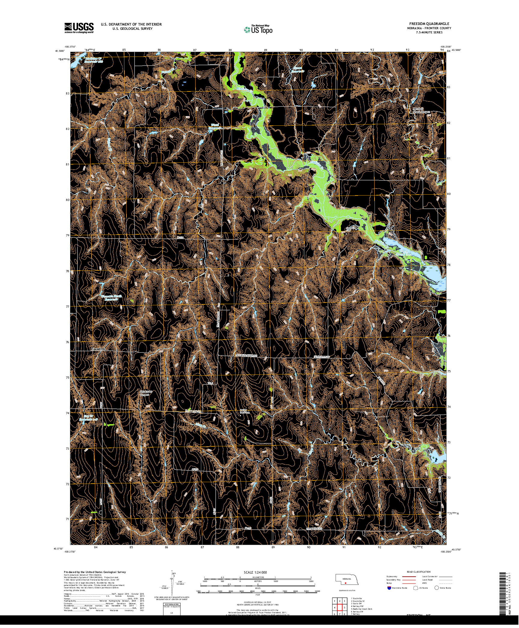 USGS US TOPO 7.5-MINUTE MAP FOR FREEDOM, NE 2017