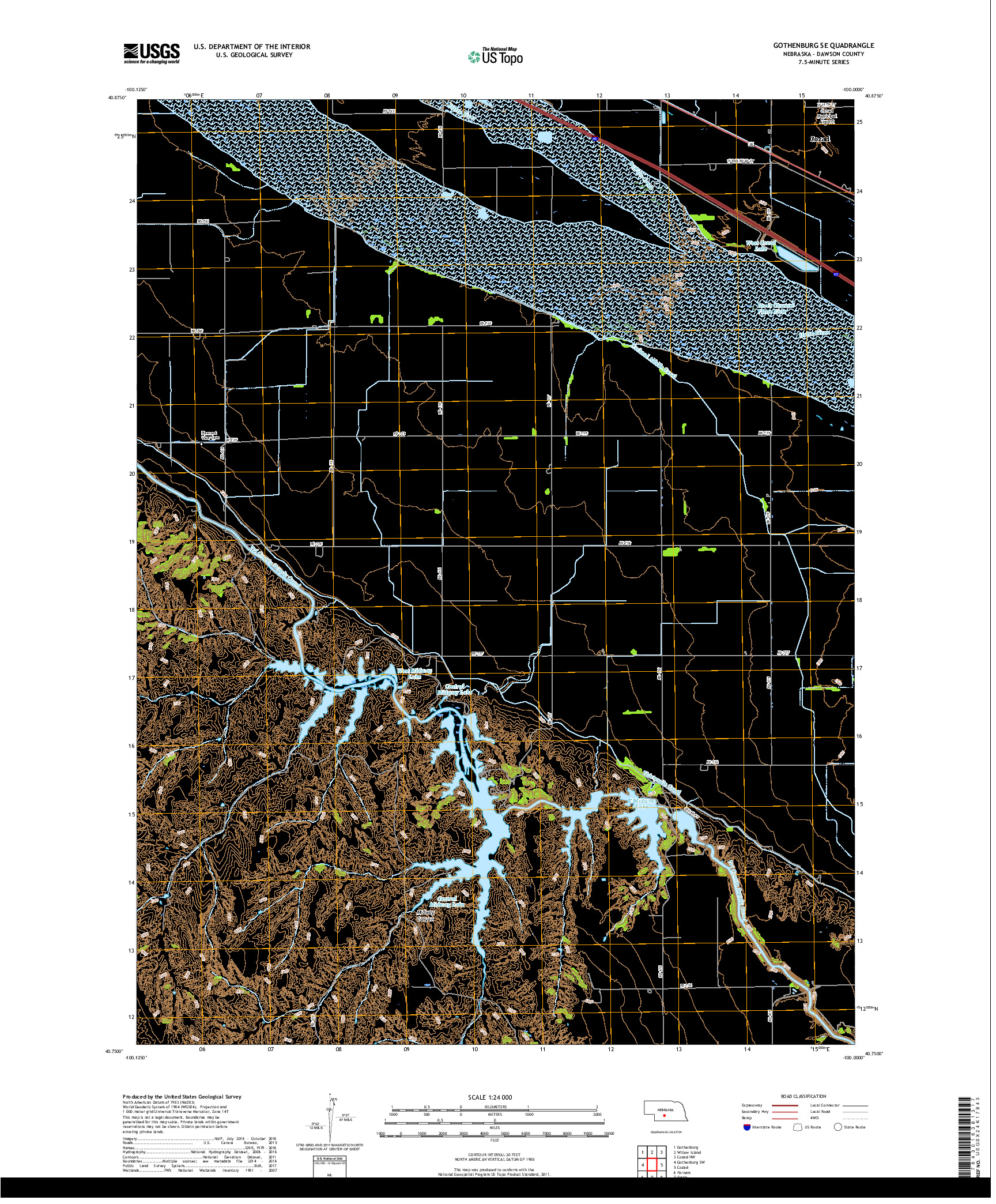 USGS US TOPO 7.5-MINUTE MAP FOR GOTHENBURG SE, NE 2017