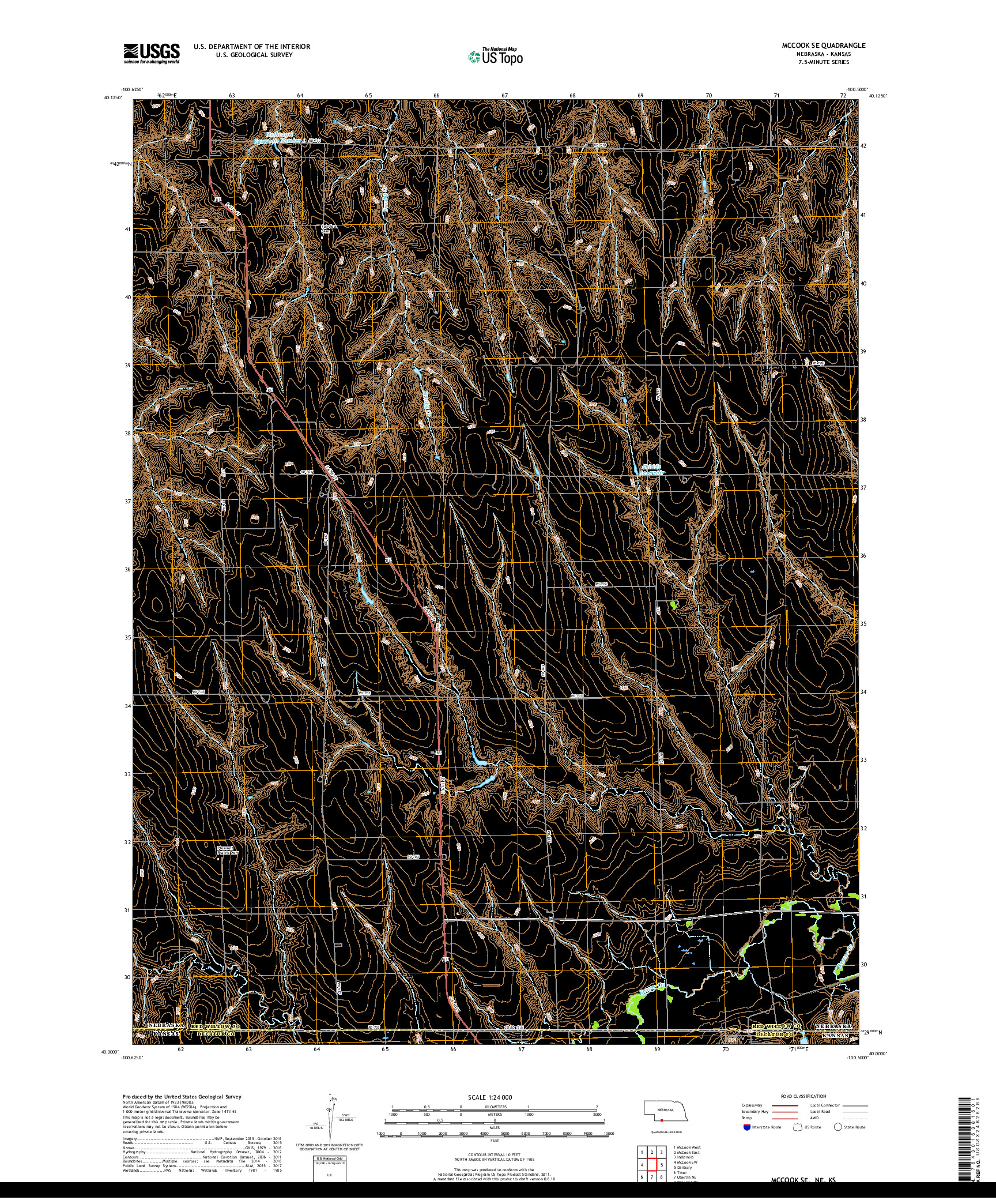 USGS US TOPO 7.5-MINUTE MAP FOR MCCOOK SE, NE,KS 2017