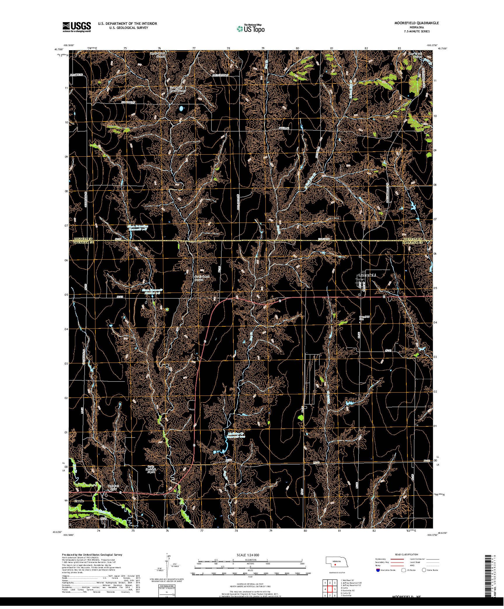 USGS US TOPO 7.5-MINUTE MAP FOR MOOREFIELD, NE 2017