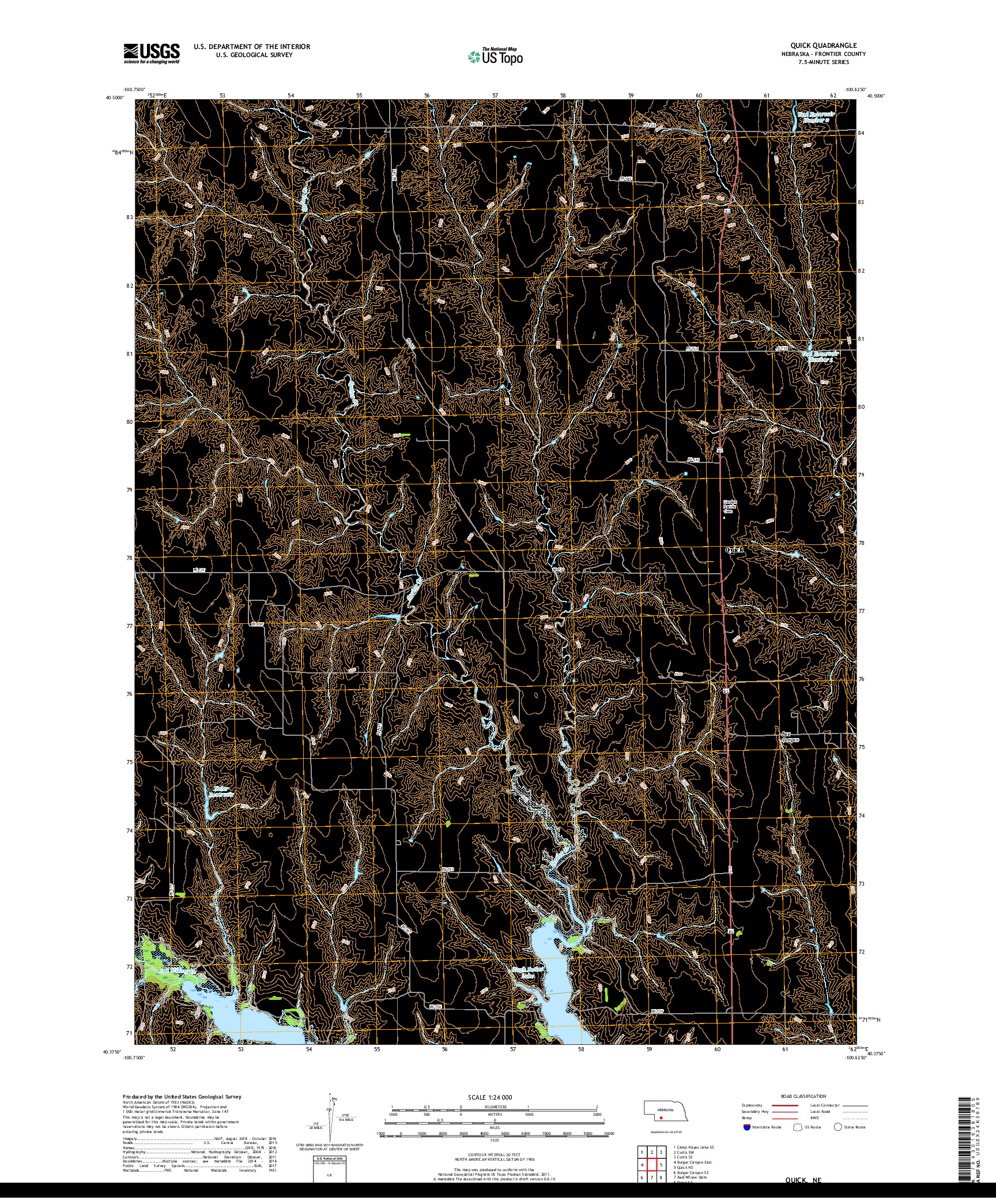 USGS US TOPO 7.5-MINUTE MAP FOR QUICK, NE 2017