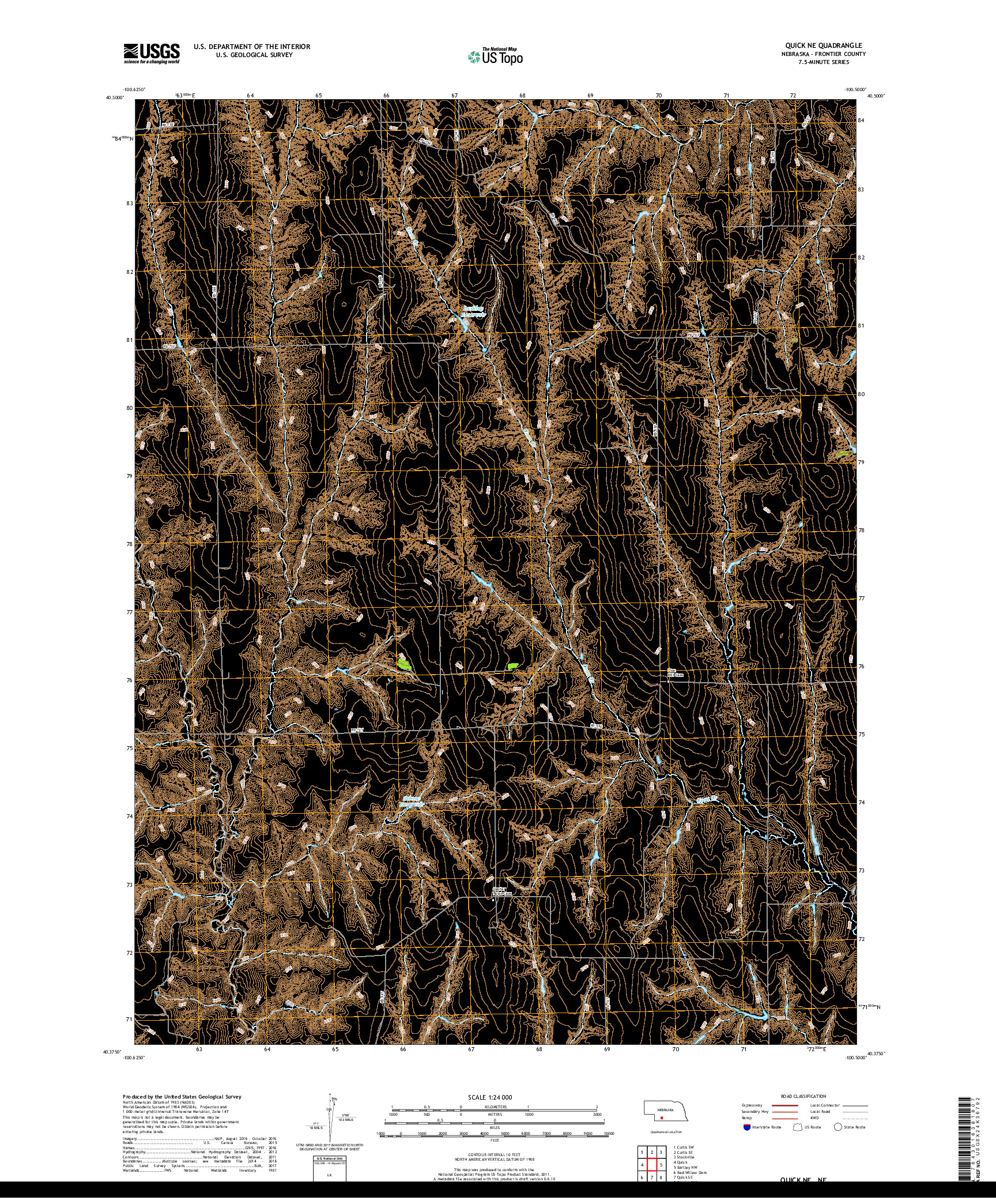 USGS US TOPO 7.5-MINUTE MAP FOR QUICK NE, NE 2017