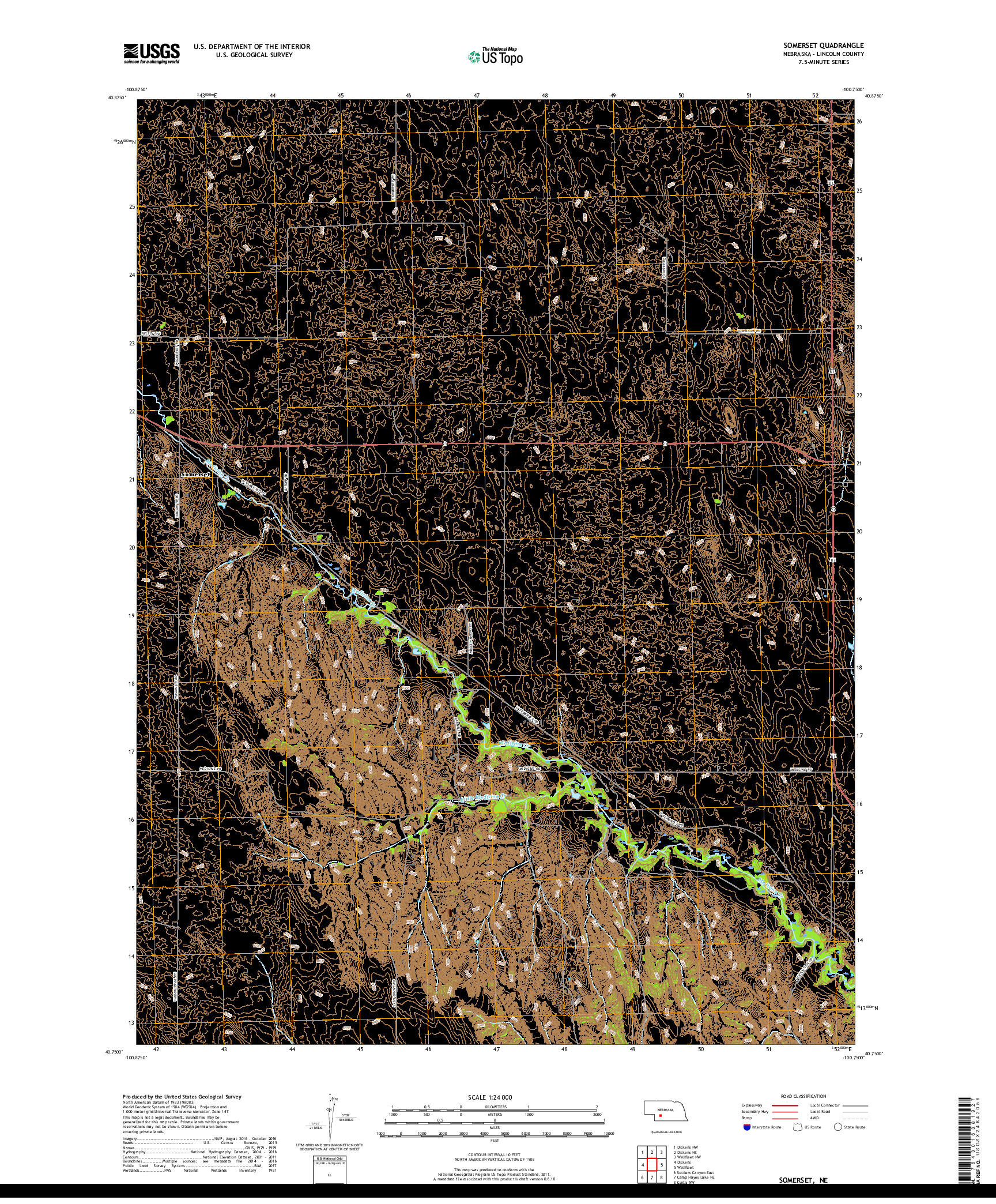 USGS US TOPO 7.5-MINUTE MAP FOR SOMERSET, NE 2017