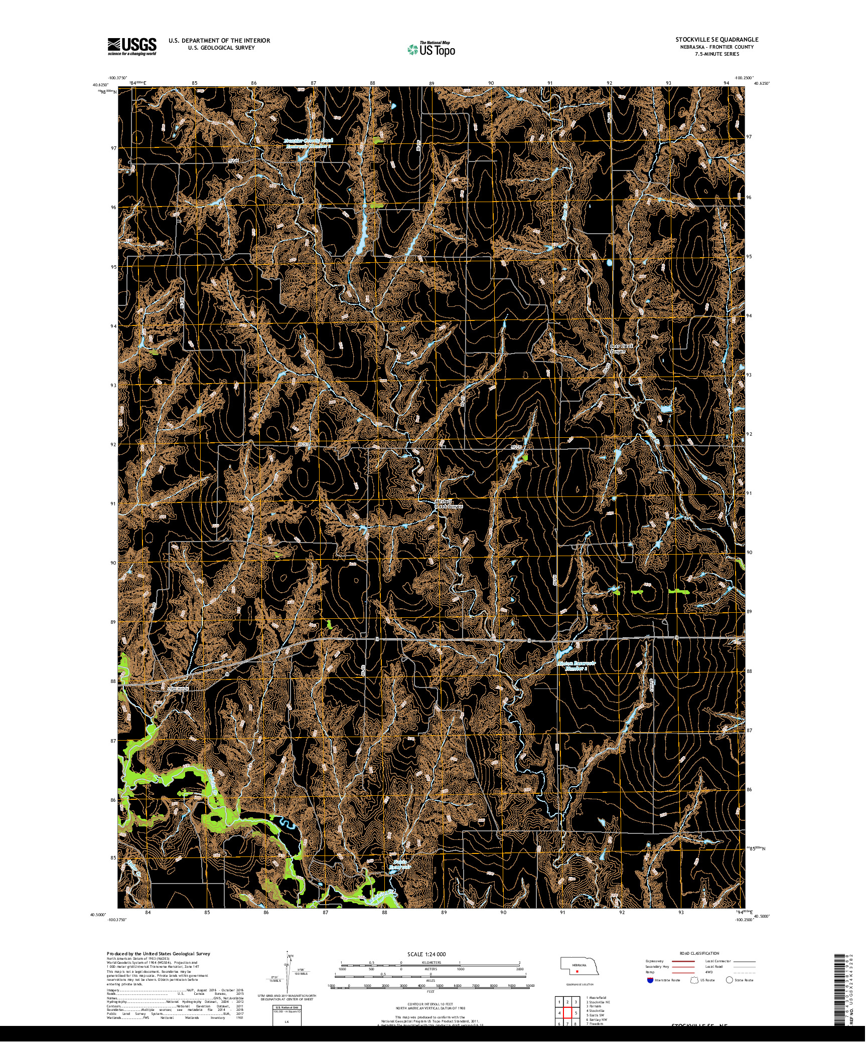 USGS US TOPO 7.5-MINUTE MAP FOR STOCKVILLE SE, NE 2017