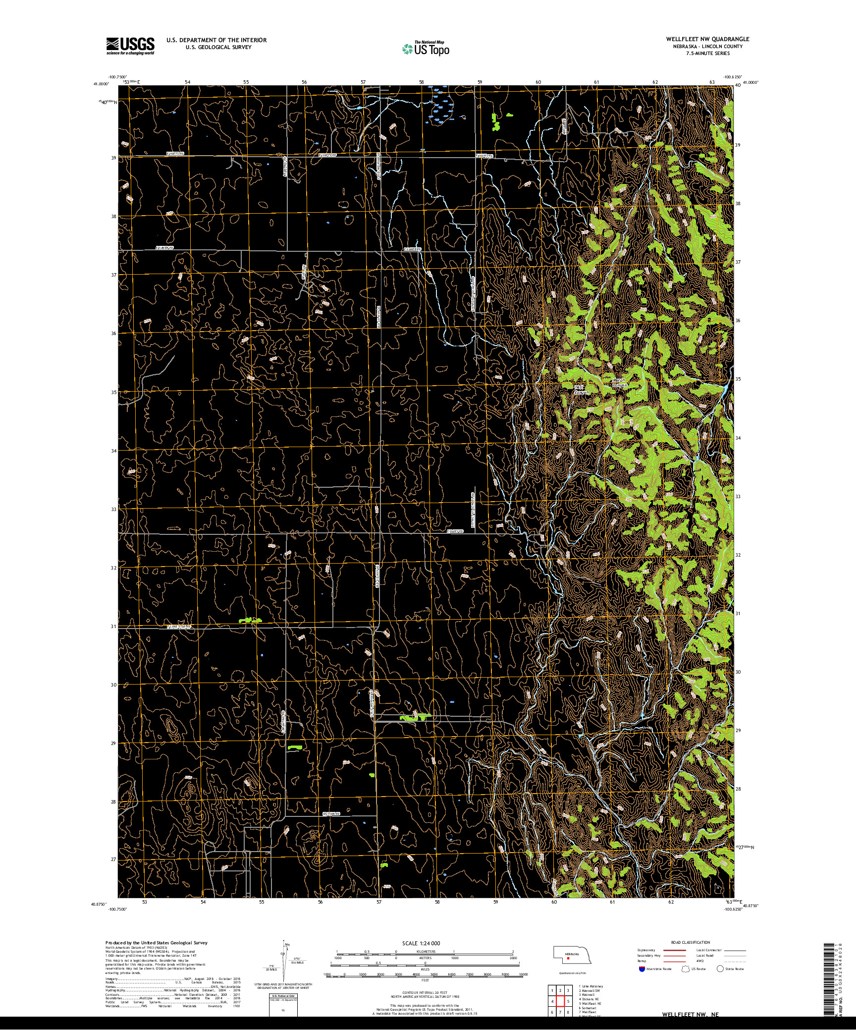 USGS US TOPO 7.5-MINUTE MAP FOR WELLFLEET NW, NE 2017