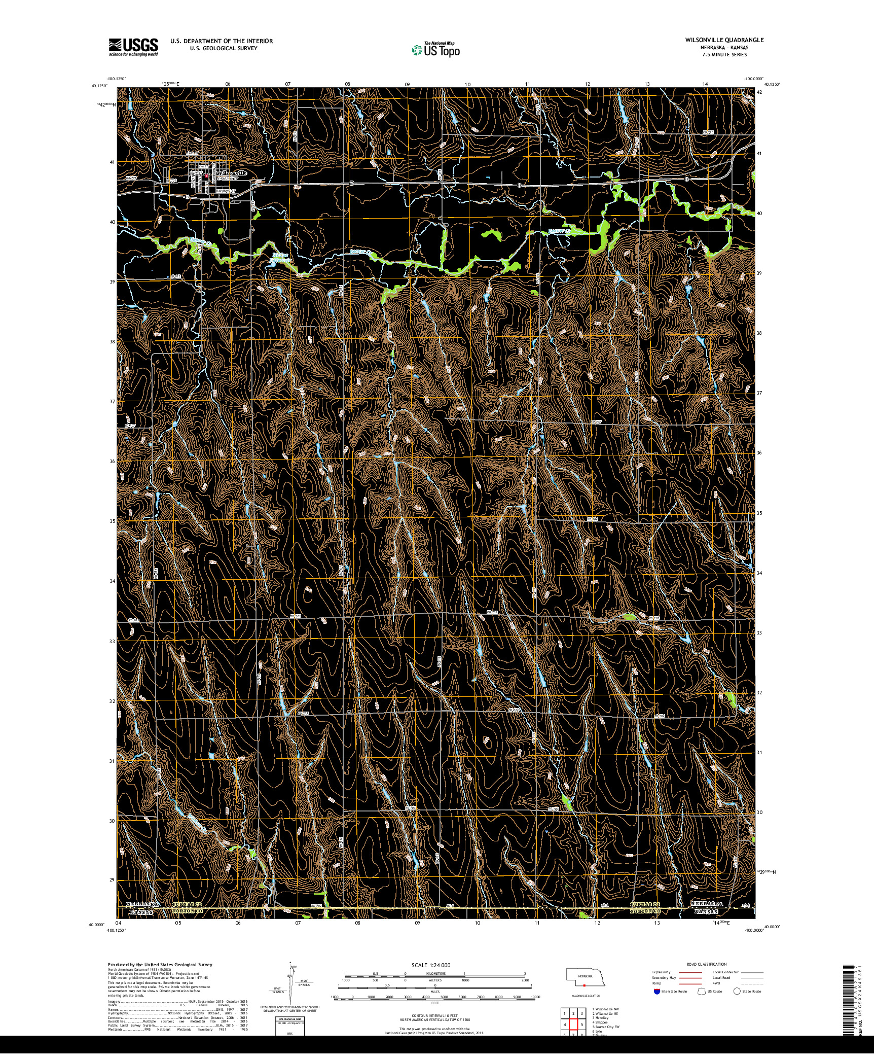 USGS US TOPO 7.5-MINUTE MAP FOR WILSONVILLE, NE,KS 2017