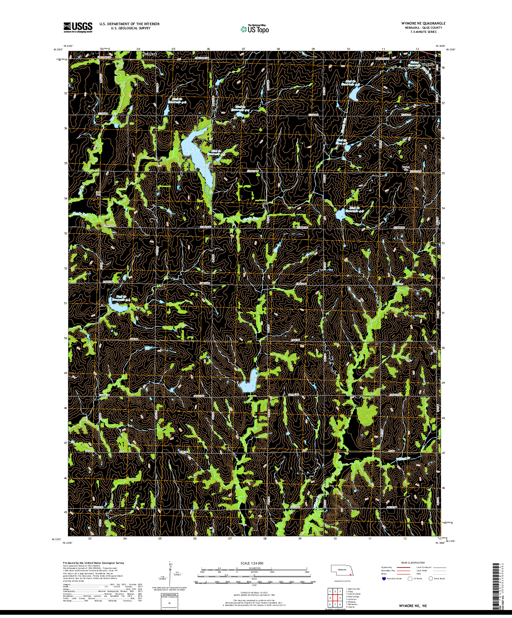 USGS US TOPO 7.5-MINUTE MAP FOR WYMORE NE, NE 2017