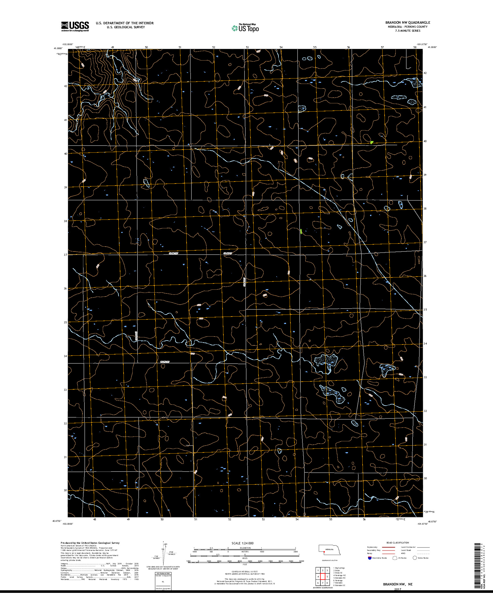USGS US TOPO 7.5-MINUTE MAP FOR BRANDON NW, NE 2017