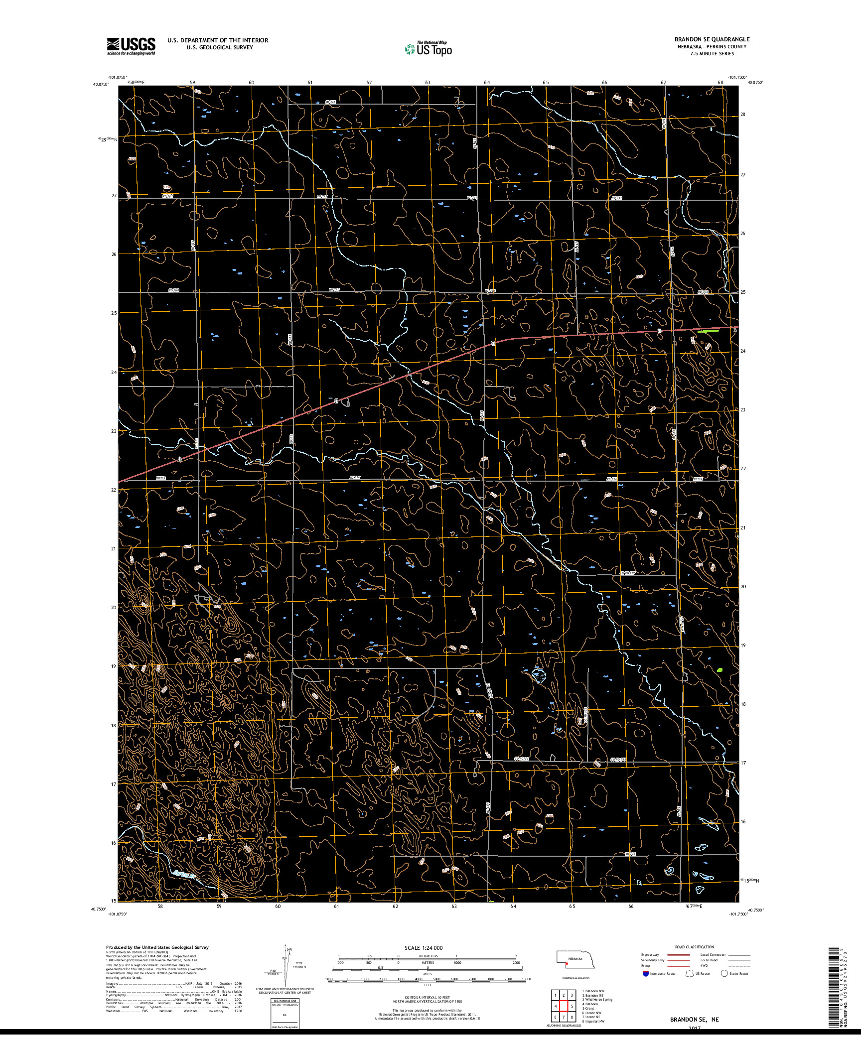 USGS US TOPO 7.5-MINUTE MAP FOR BRANDON SE, NE 2017