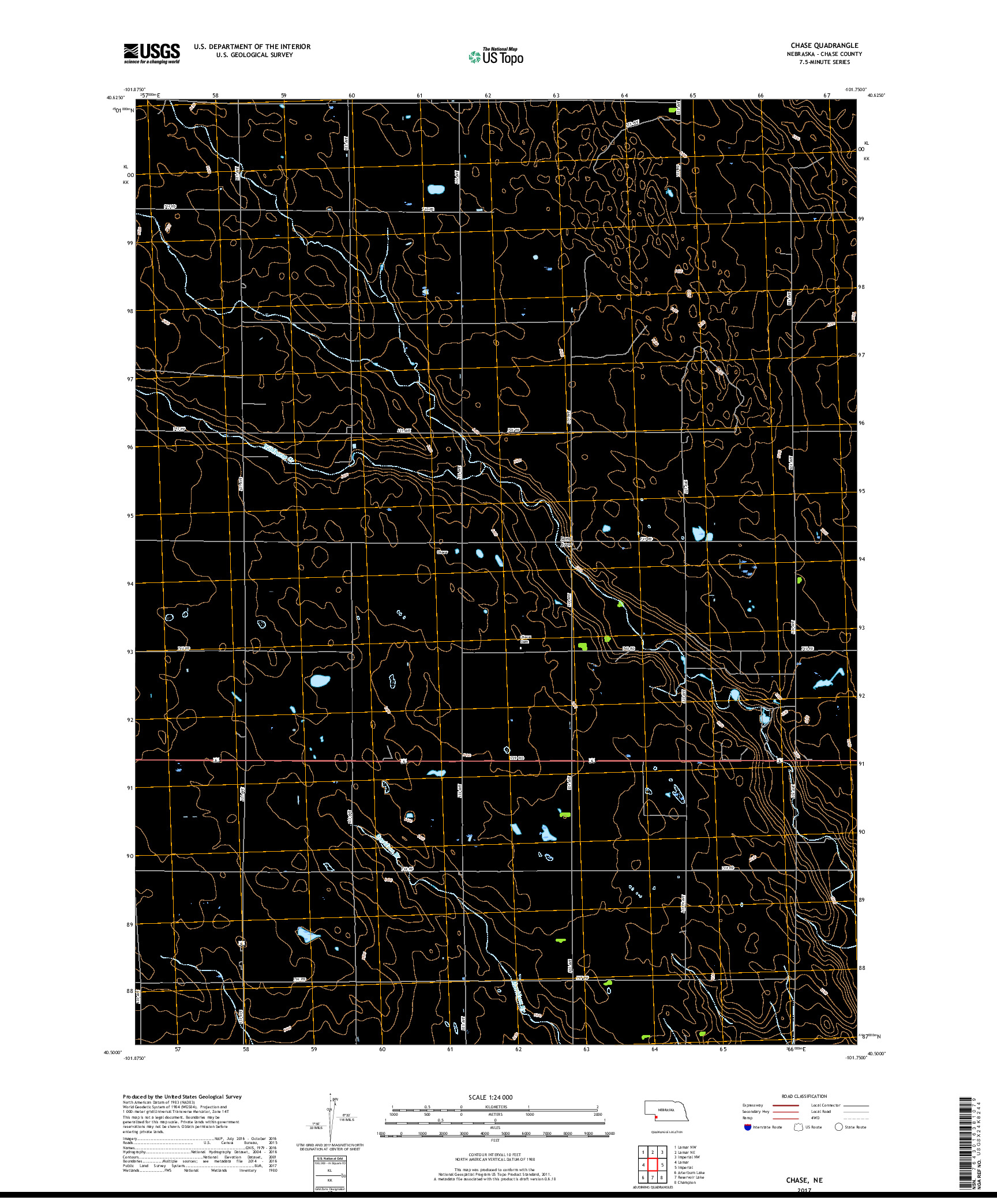 USGS US TOPO 7.5-MINUTE MAP FOR CHASE, NE 2017
