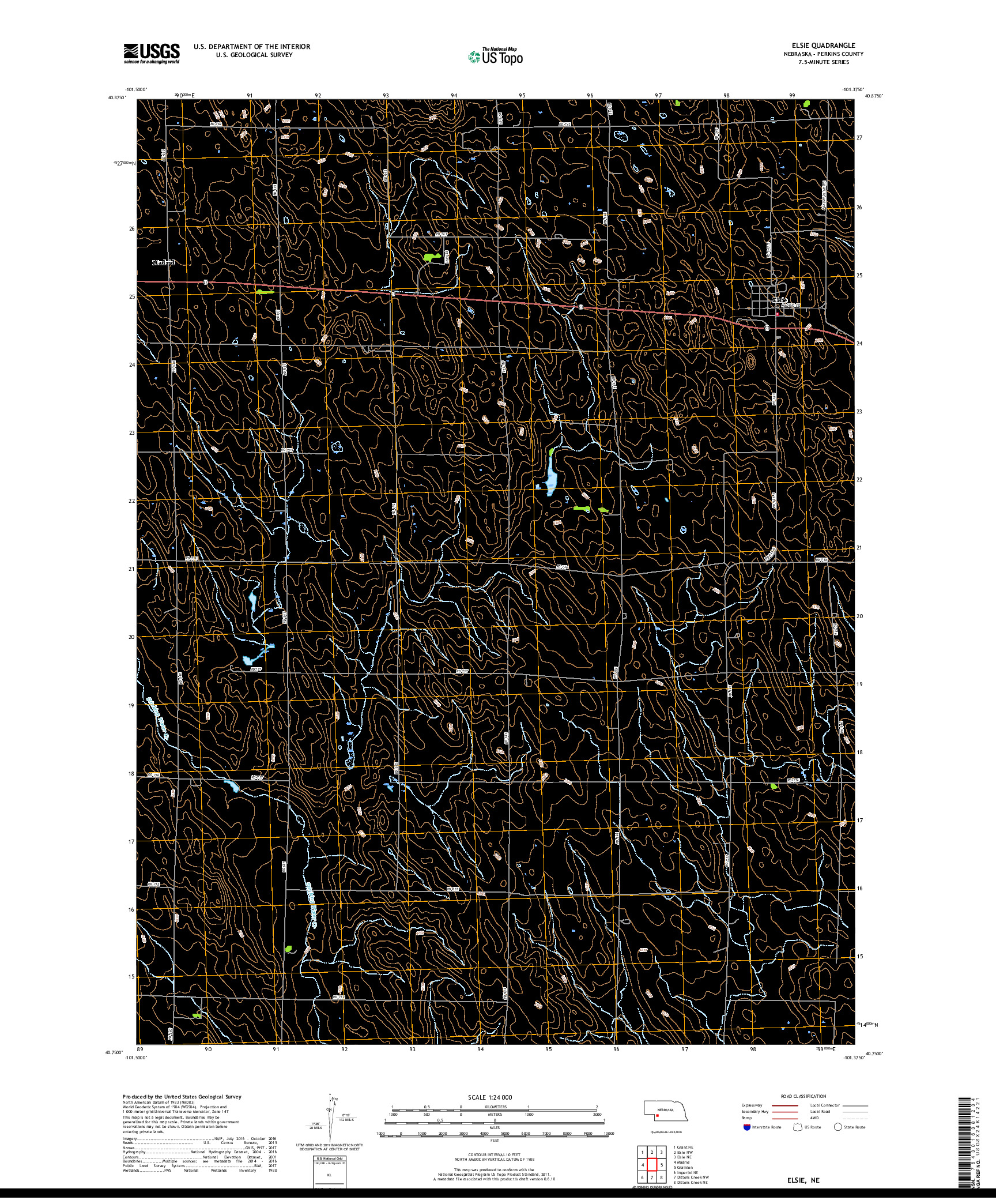 USGS US TOPO 7.5-MINUTE MAP FOR ELSIE, NE 2017