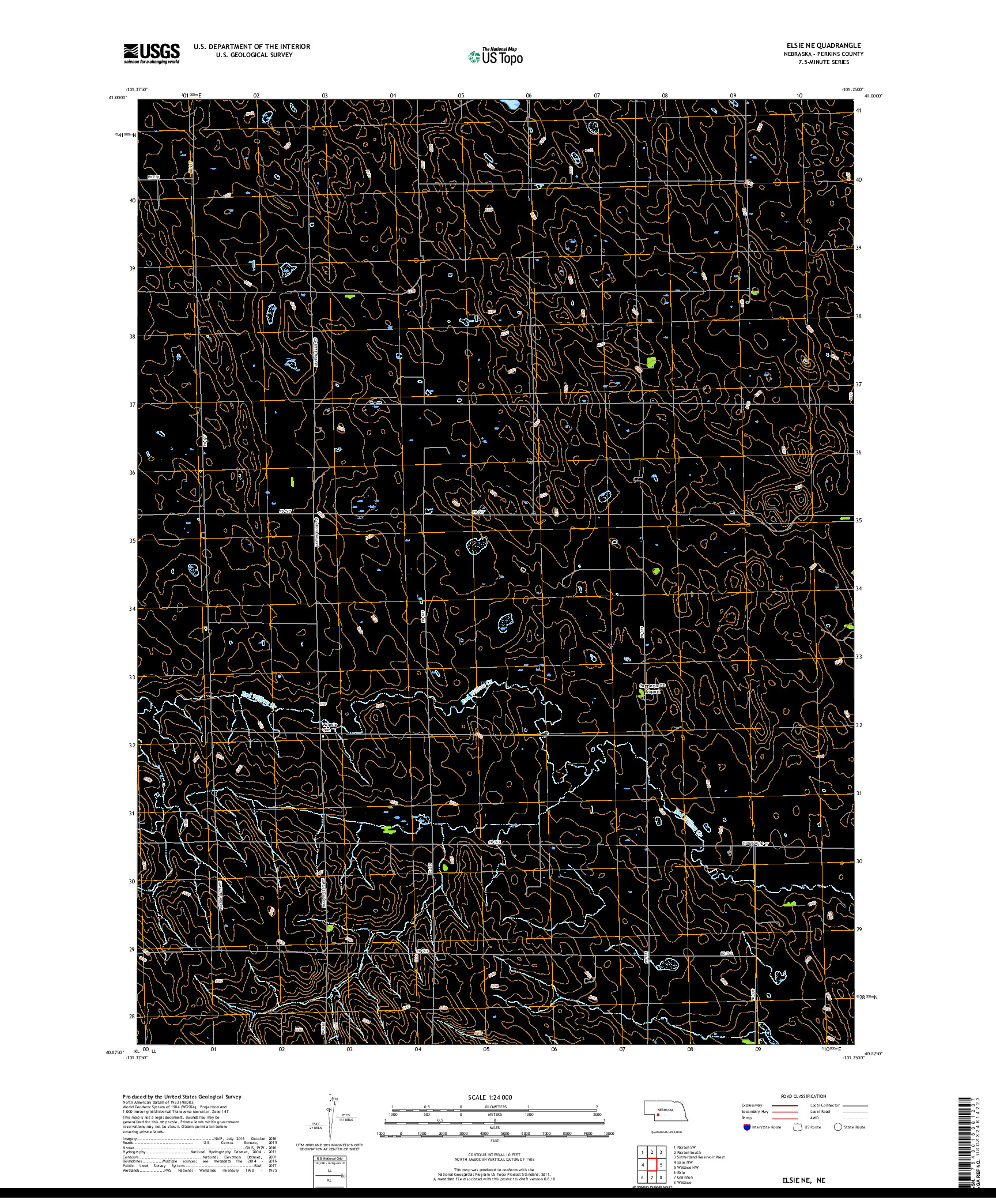 USGS US TOPO 7.5-MINUTE MAP FOR ELSIE NE, NE 2017