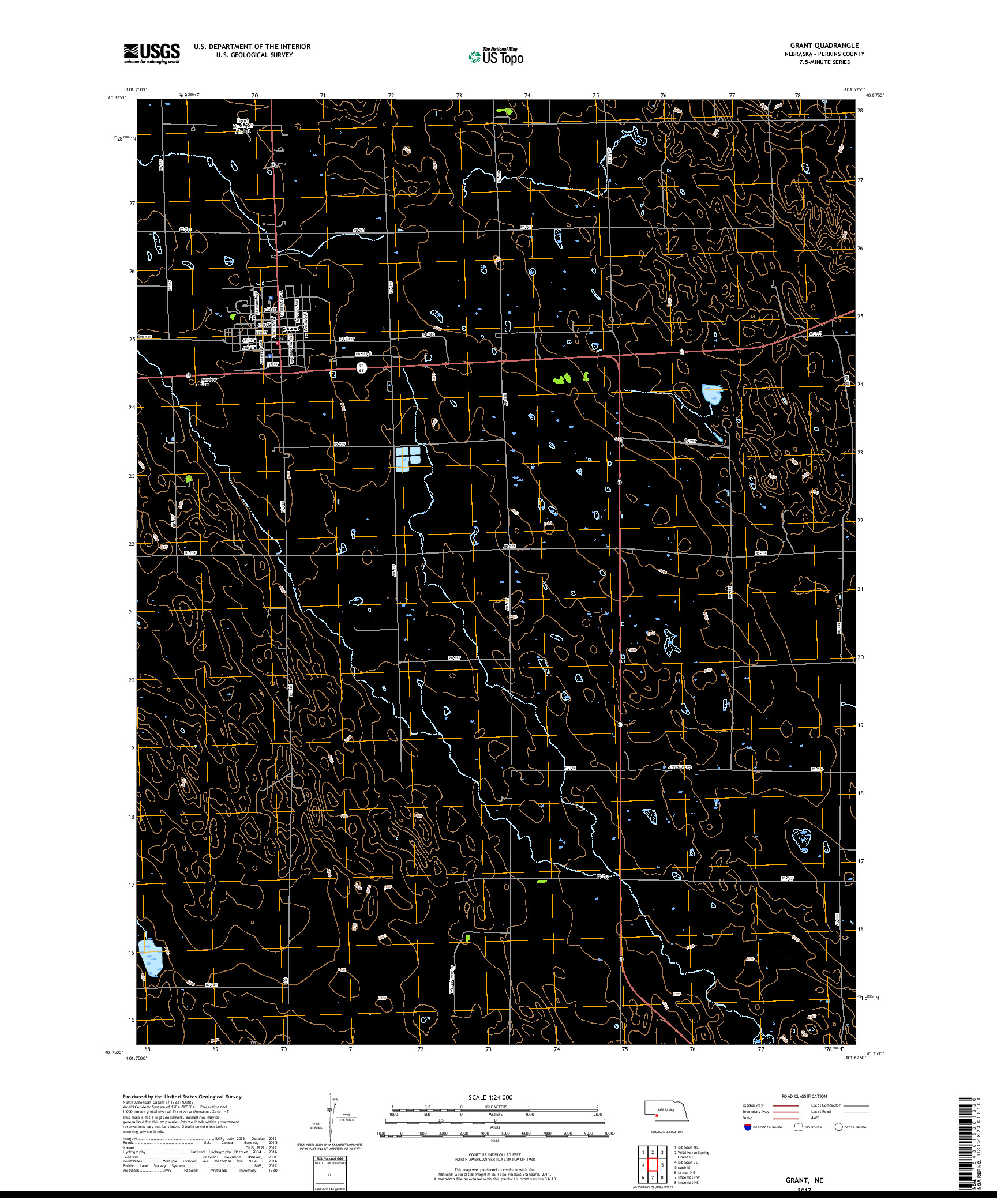 USGS US TOPO 7.5-MINUTE MAP FOR GRANT, NE 2017