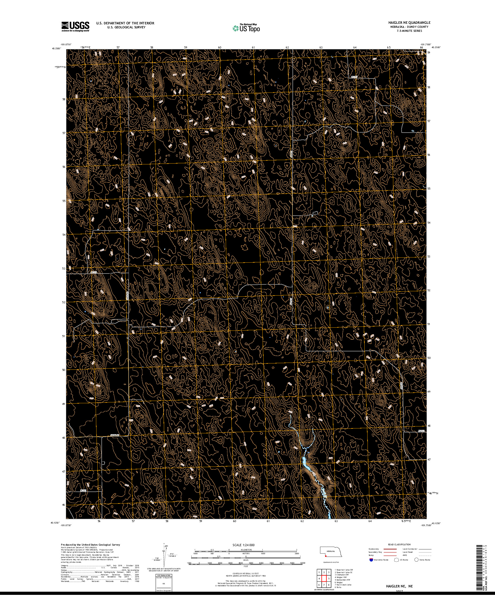 USGS US TOPO 7.5-MINUTE MAP FOR HAIGLER NE, NE 2017