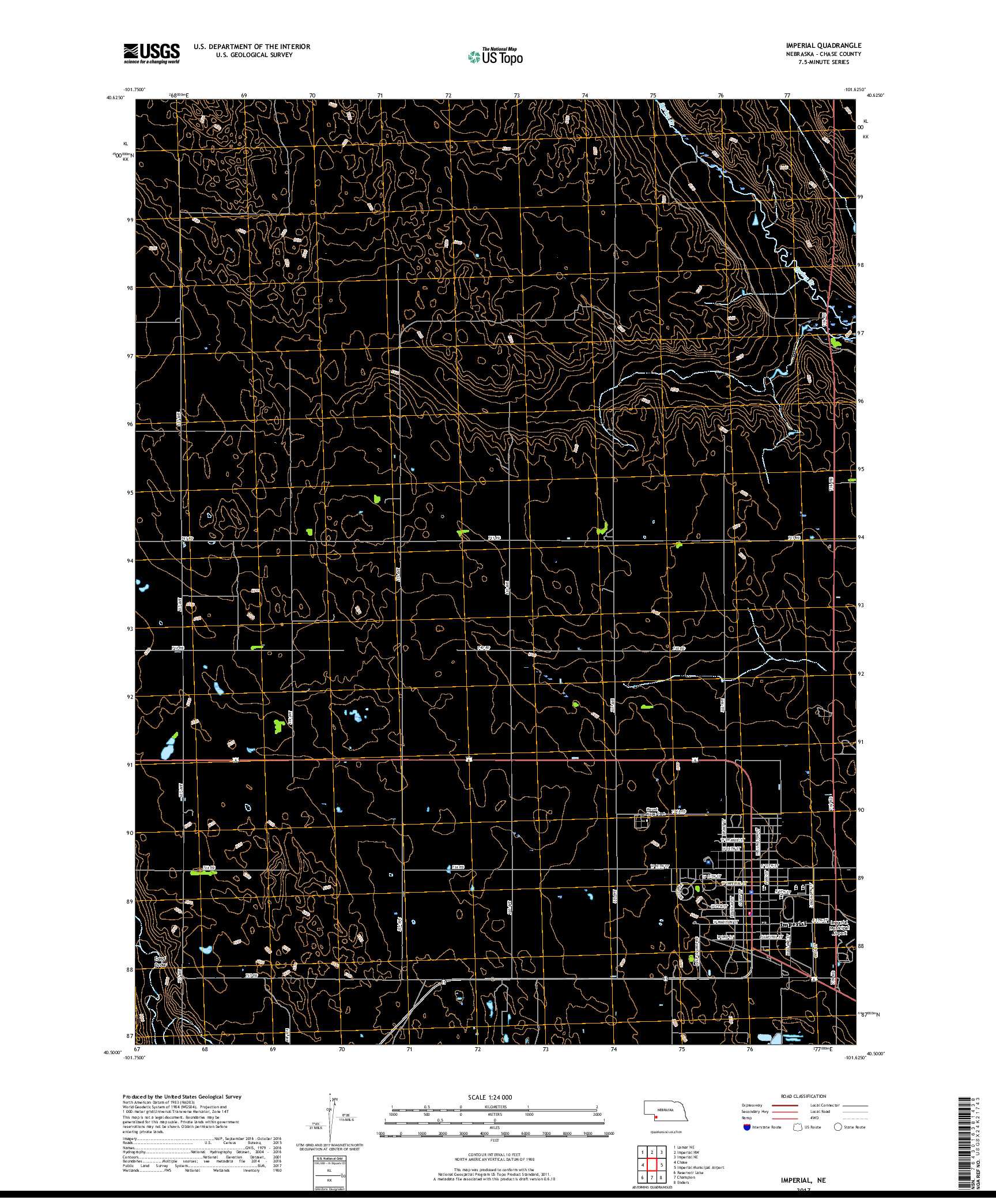 USGS US TOPO 7.5-MINUTE MAP FOR IMPERIAL, NE 2017