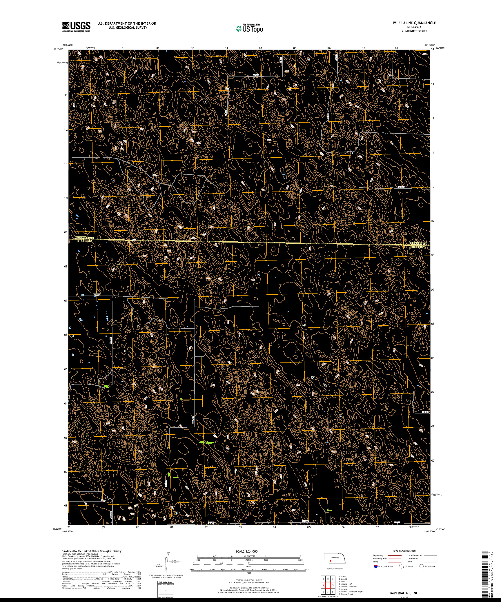 USGS US TOPO 7.5-MINUTE MAP FOR IMPERIAL NE, NE 2017