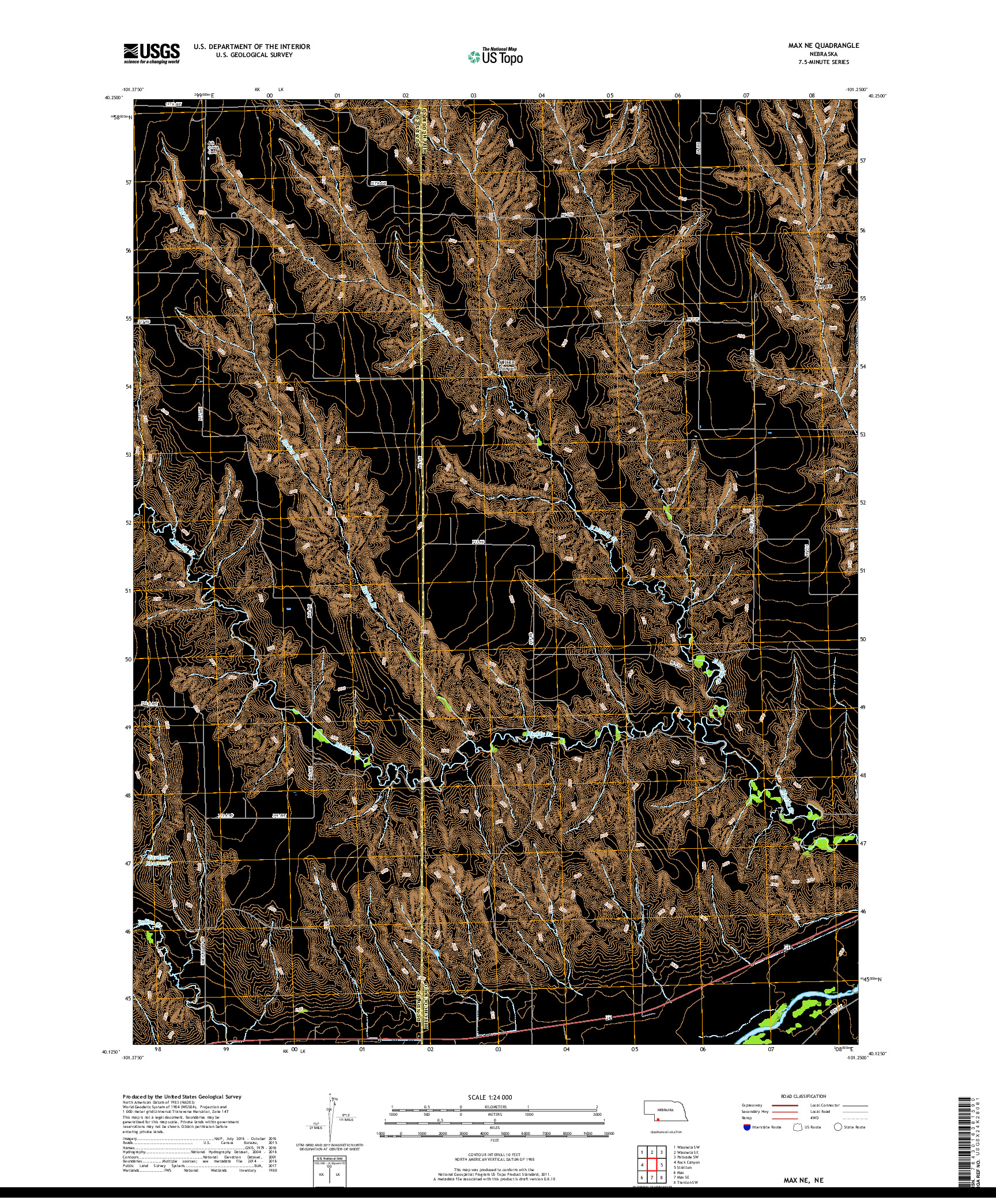 USGS US TOPO 7.5-MINUTE MAP FOR MAX NE, NE 2017