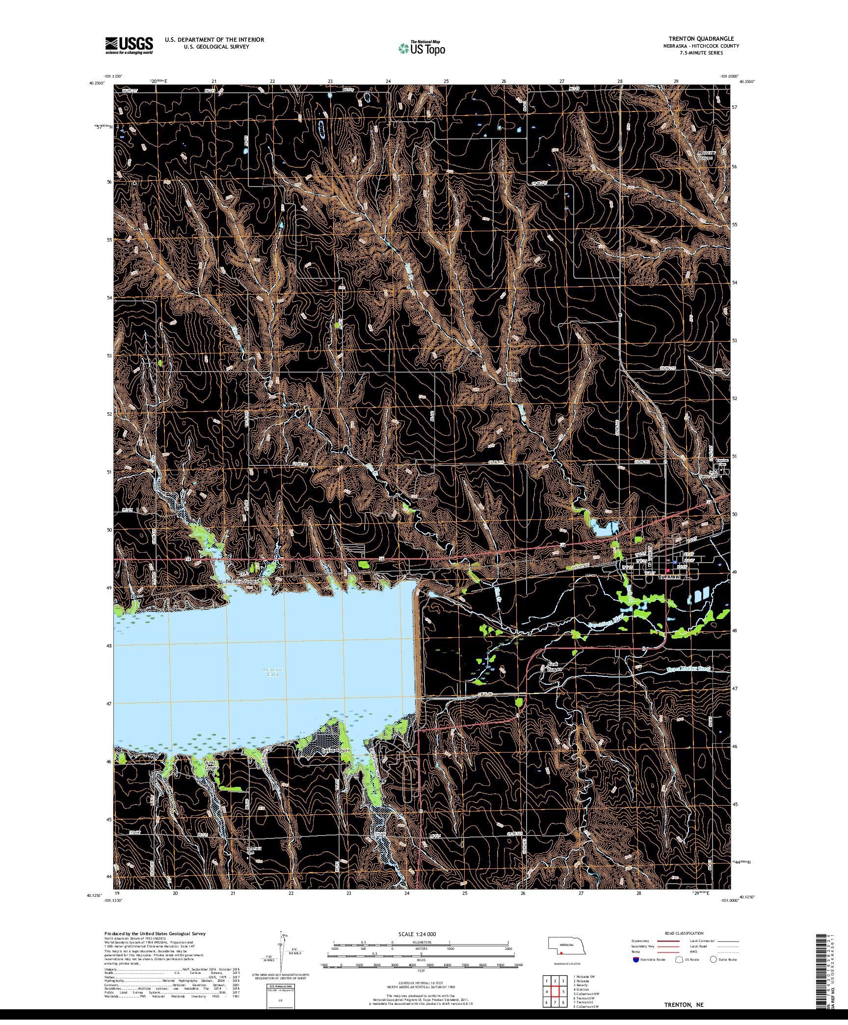 USGS US TOPO 7.5-MINUTE MAP FOR TRENTON, NE 2017