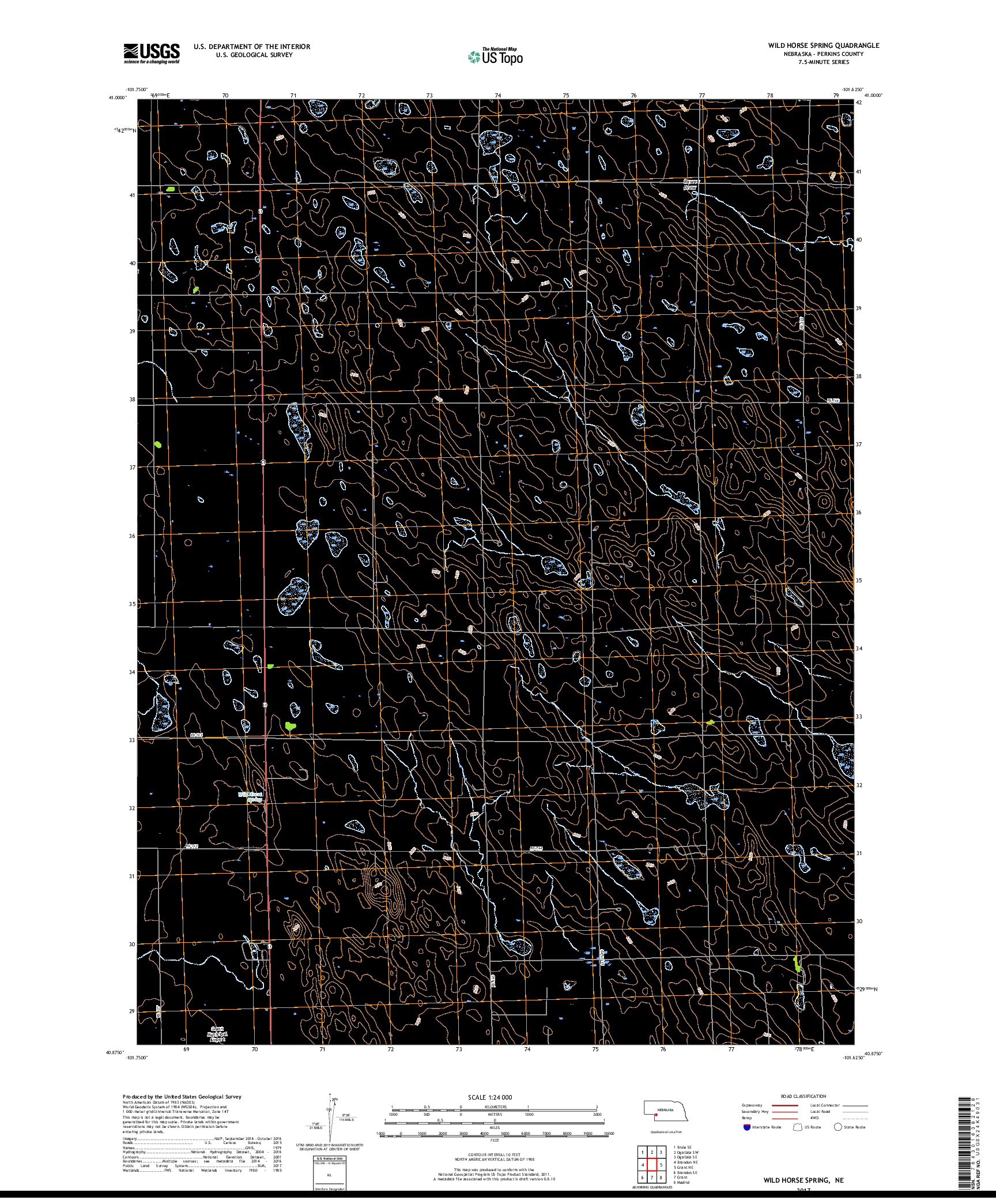 USGS US TOPO 7.5-MINUTE MAP FOR WILD HORSE SPRING, NE 2017