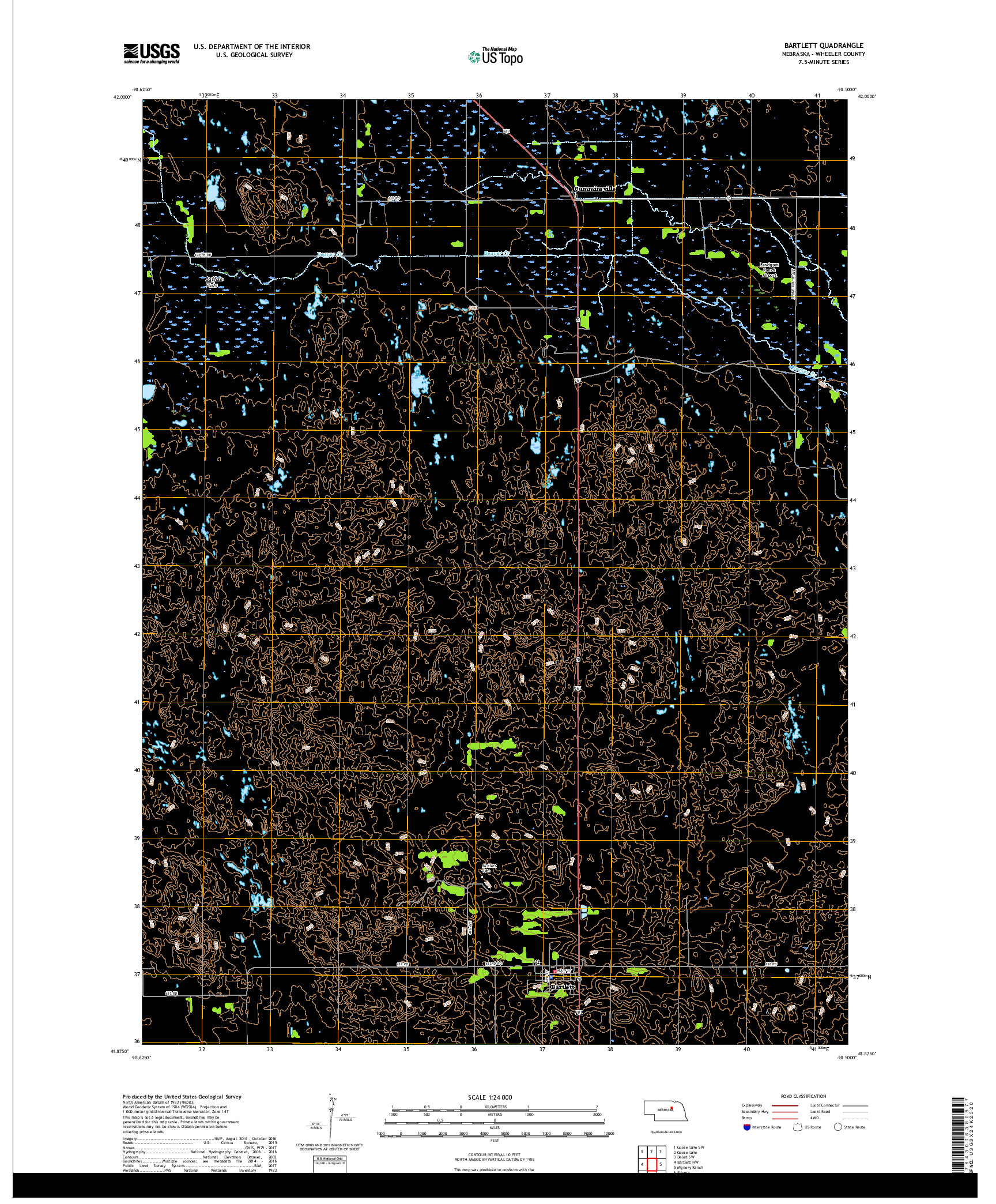 USGS US TOPO 7.5-MINUTE MAP FOR BARTLETT, NE 2017