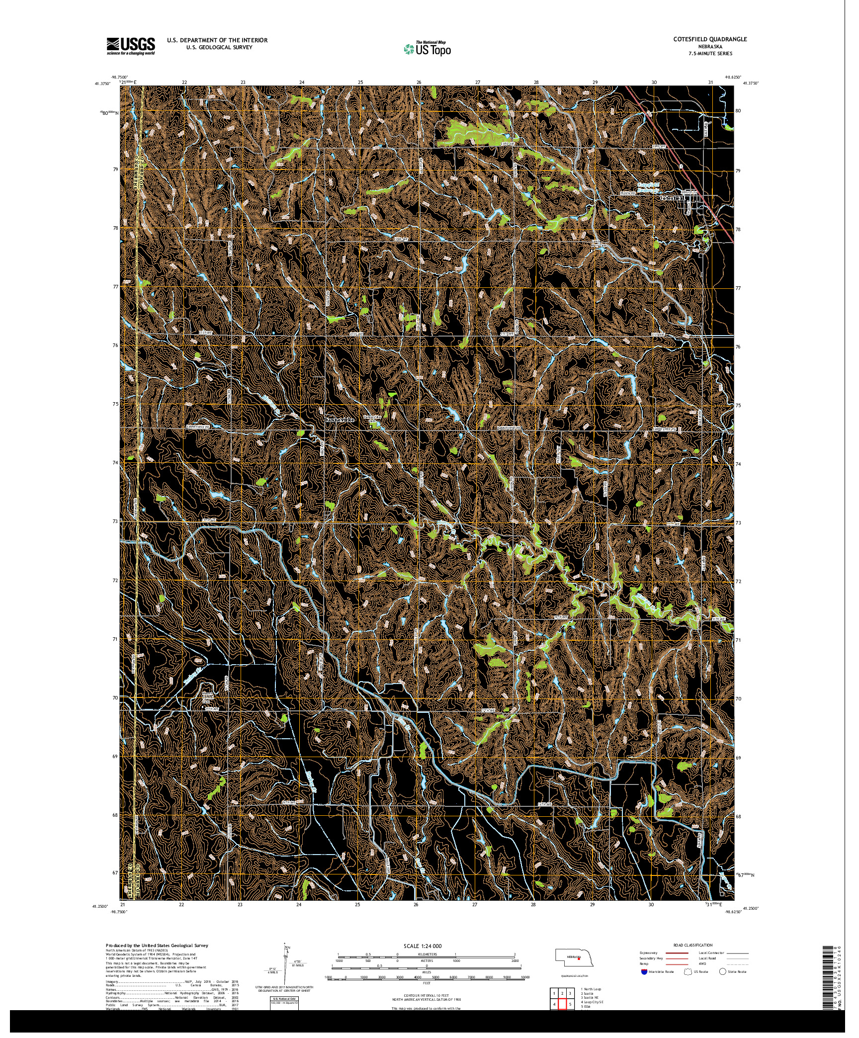 USGS US TOPO 7.5-MINUTE MAP FOR COTESFIELD, NE 2017