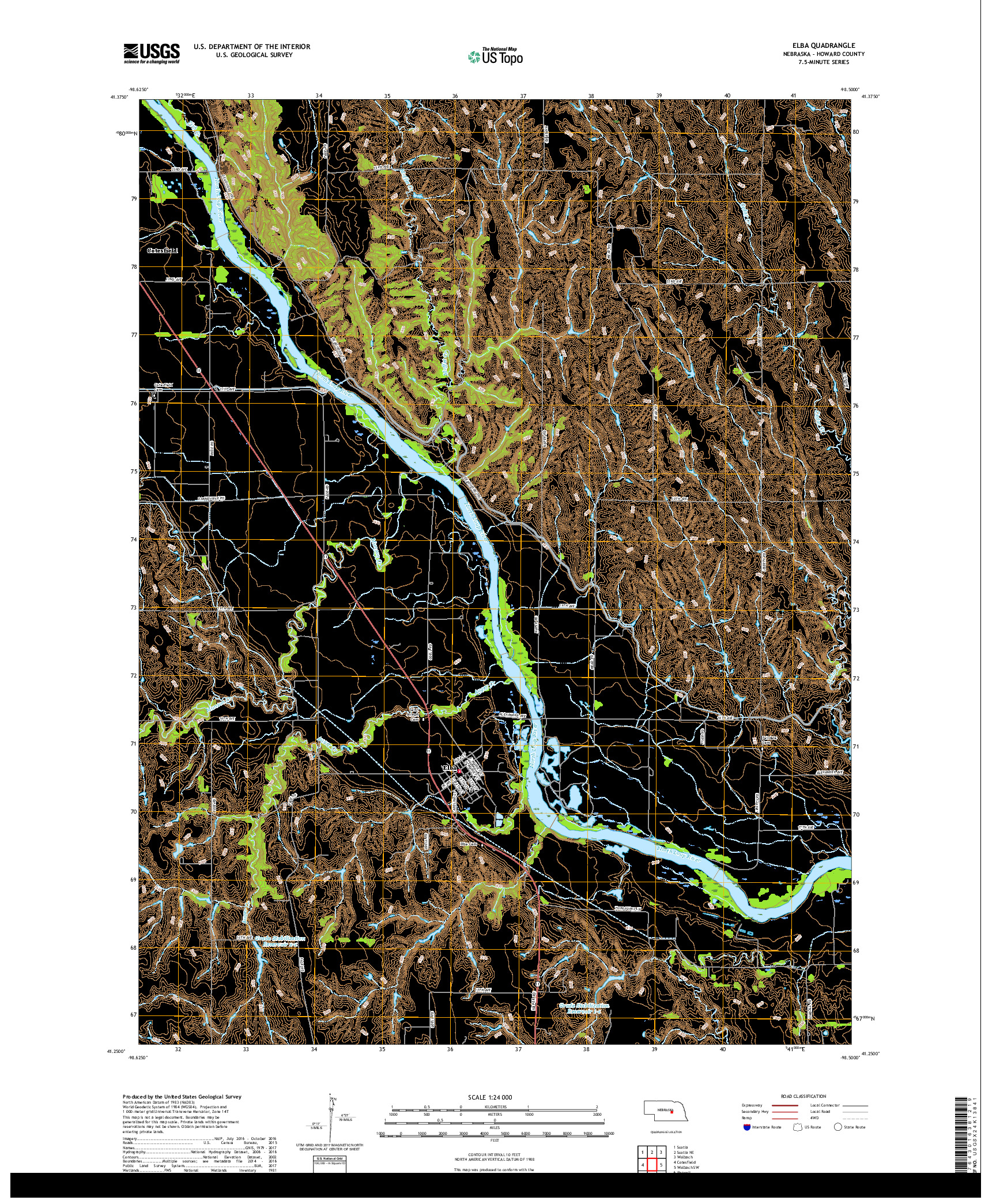 USGS US TOPO 7.5-MINUTE MAP FOR ELBA, NE 2017