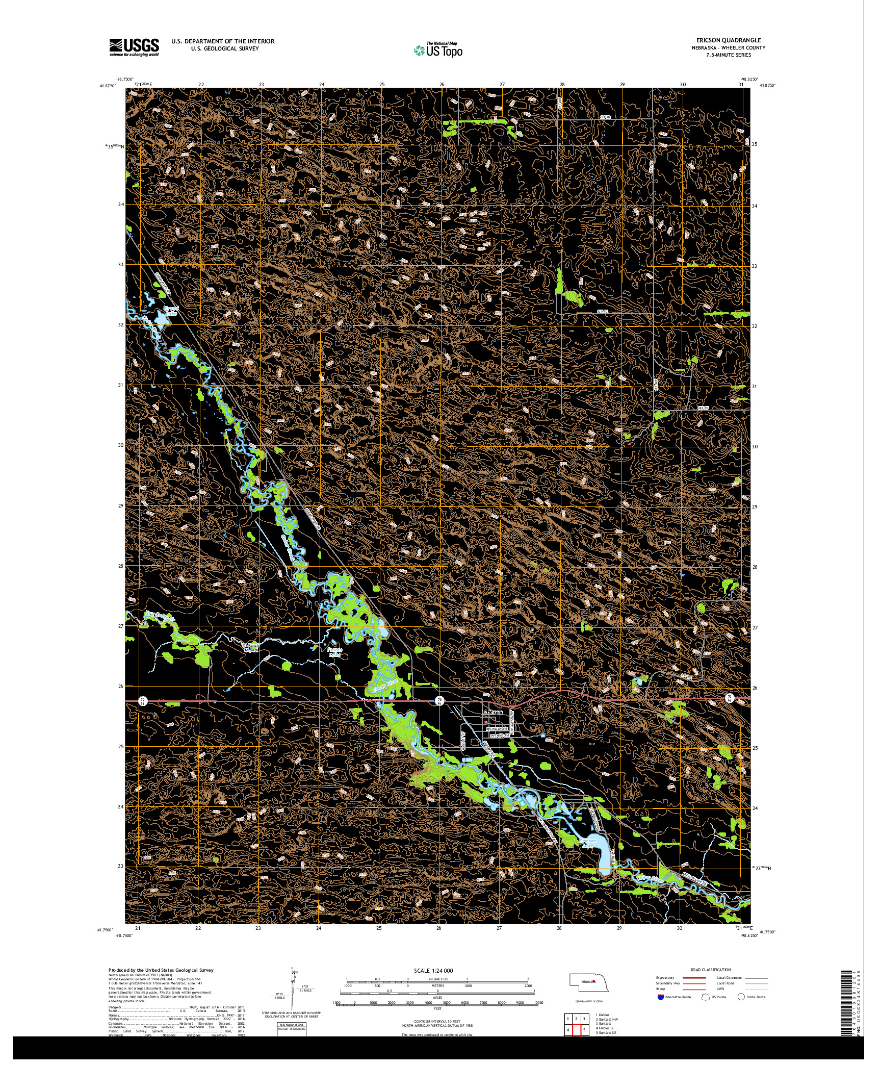 USGS US TOPO 7.5-MINUTE MAP FOR ERICSON, NE 2017