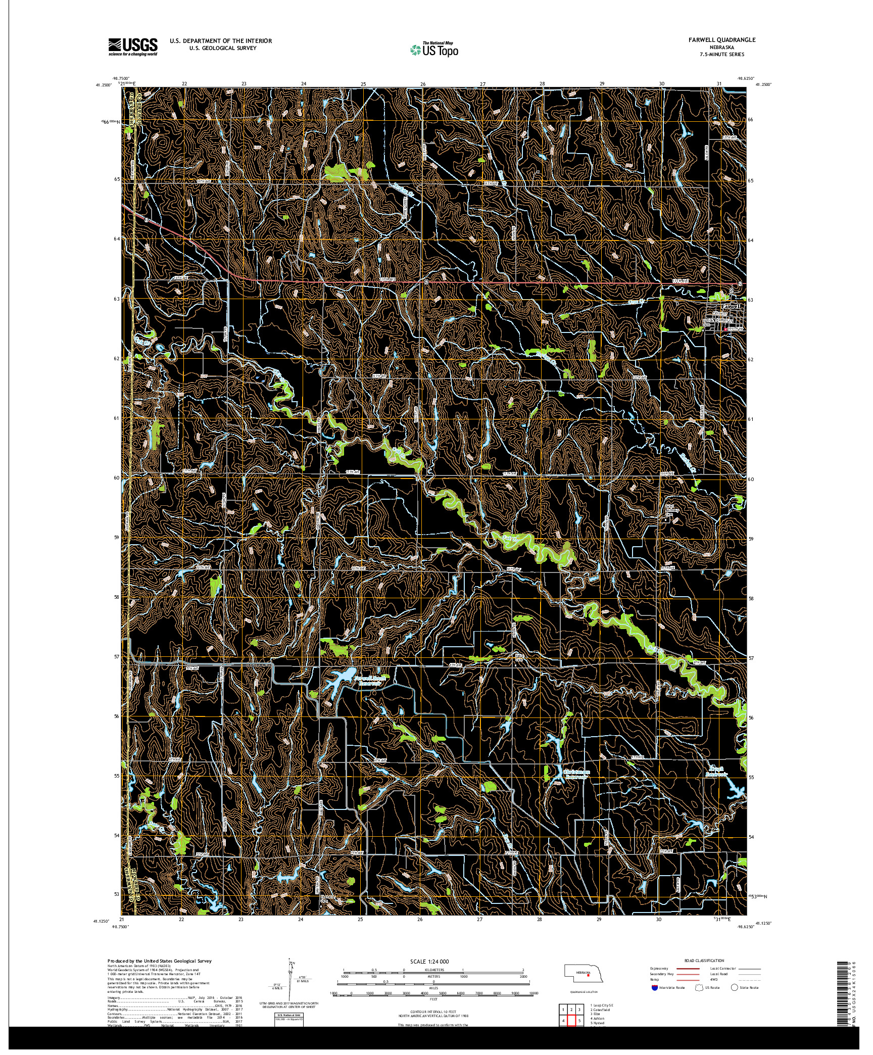 USGS US TOPO 7.5-MINUTE MAP FOR FARWELL, NE 2017