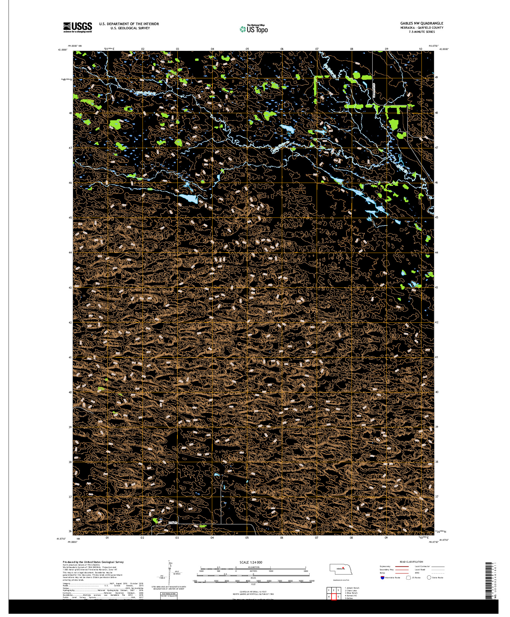 USGS US TOPO 7.5-MINUTE MAP FOR GABLES NW, NE 2017